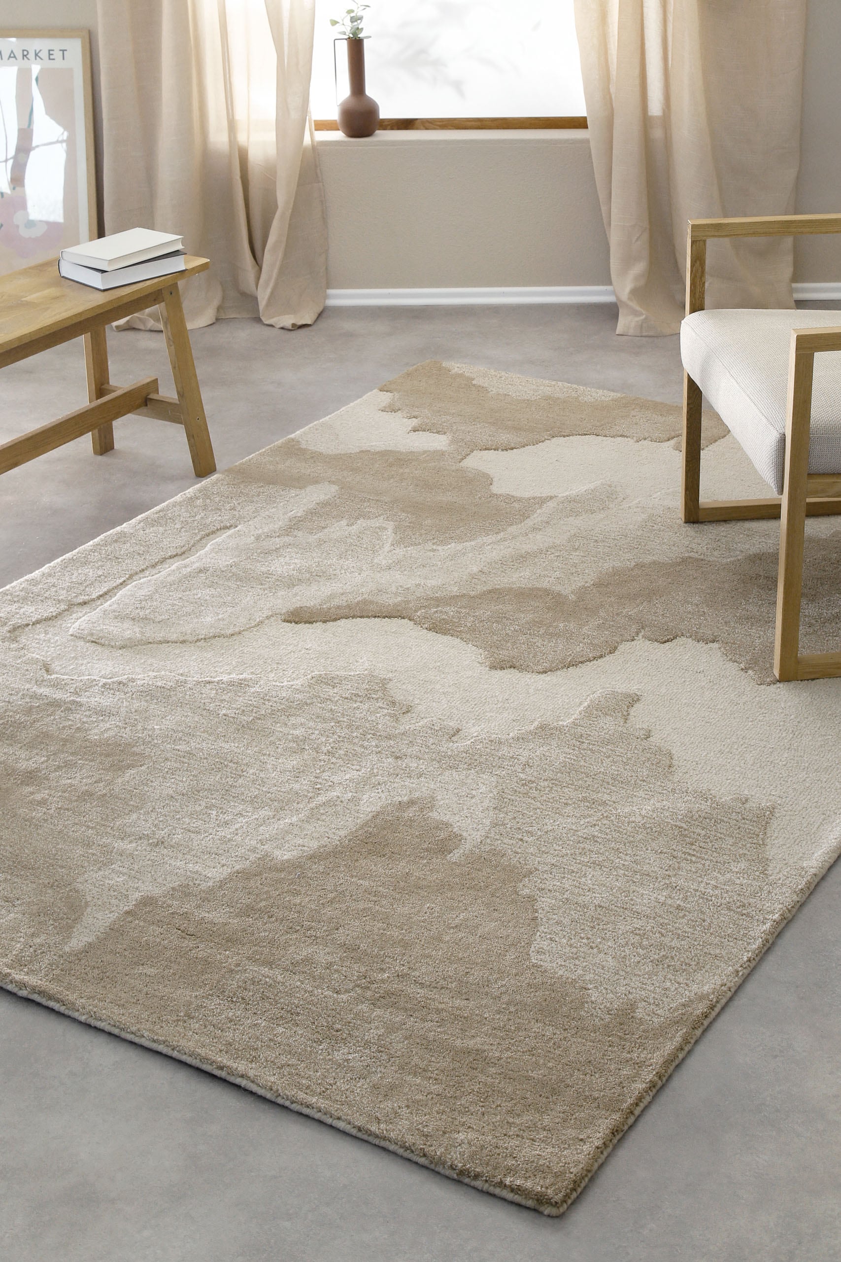 Wecon home Teppich »Carlo«, rechteckig, 10 mm Höhe, handgefertigt, gemustert, pflegeleicht, Wolle, Wohnzimmer, Esszimmer