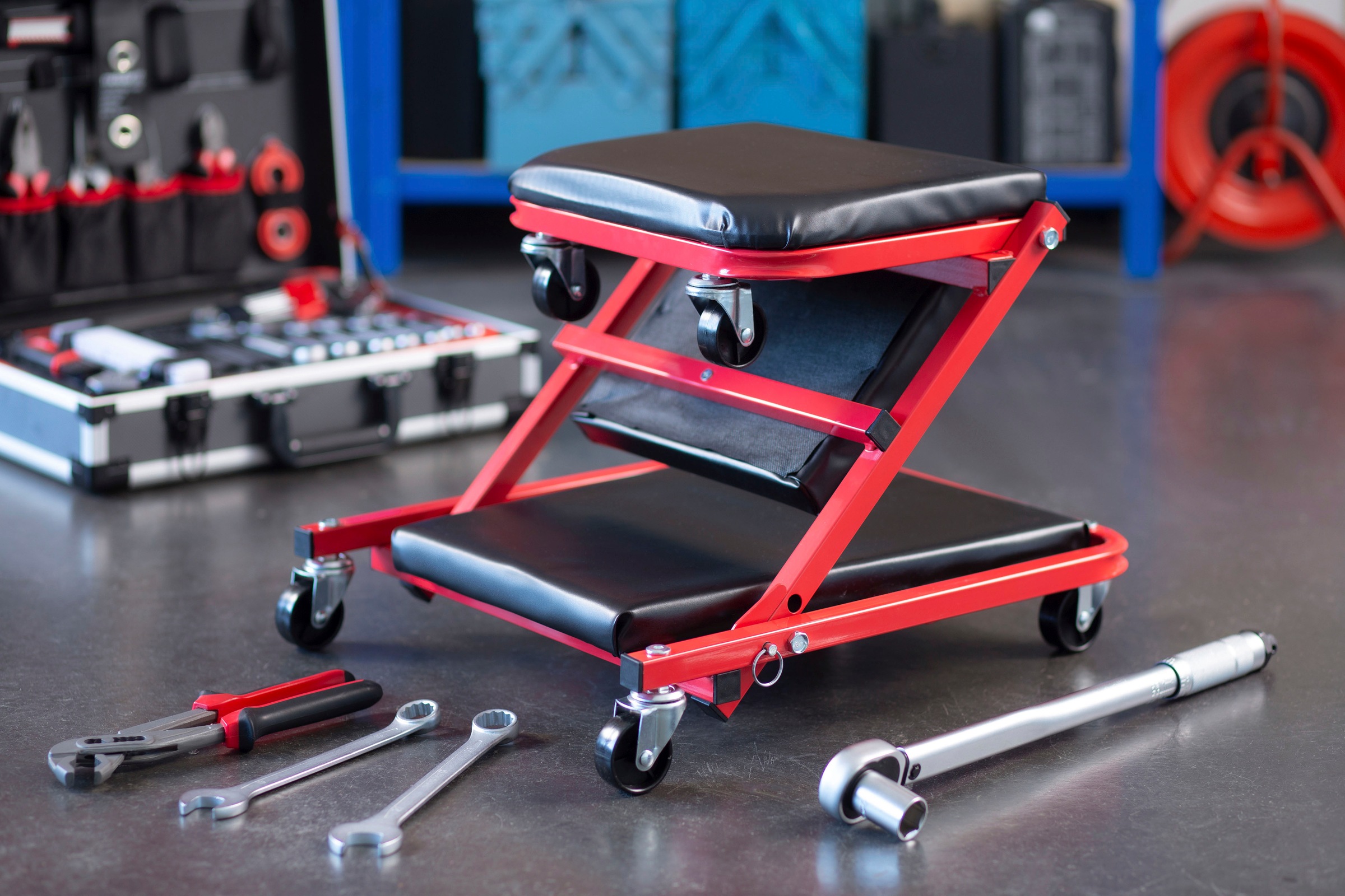 meister Rollsitz »Montage-Rollbrett 2 in 1«, nutzbar als Werkstattliege und Rollhocker, belastbar bis 150 kg