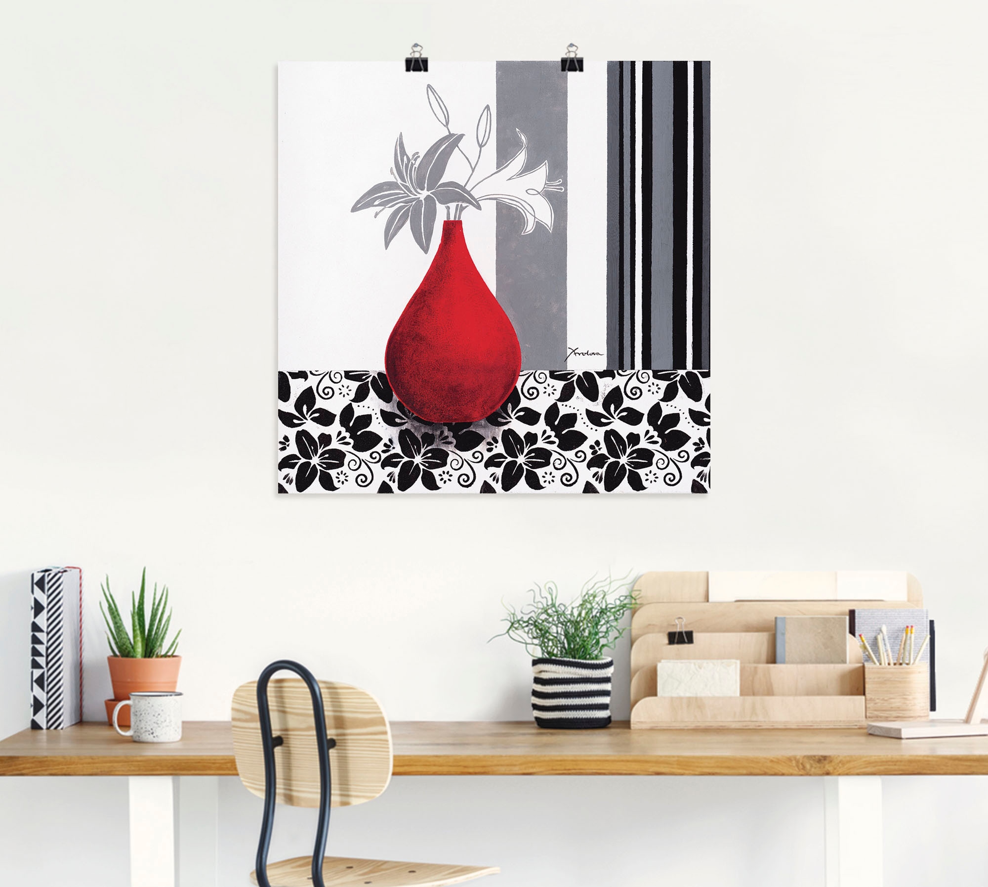 Artland Wandbild »Blumenmuster«, Vasen & Töpfe, (1 St.), als Alubild, Outdoorbild, Poster in verschied. Größen