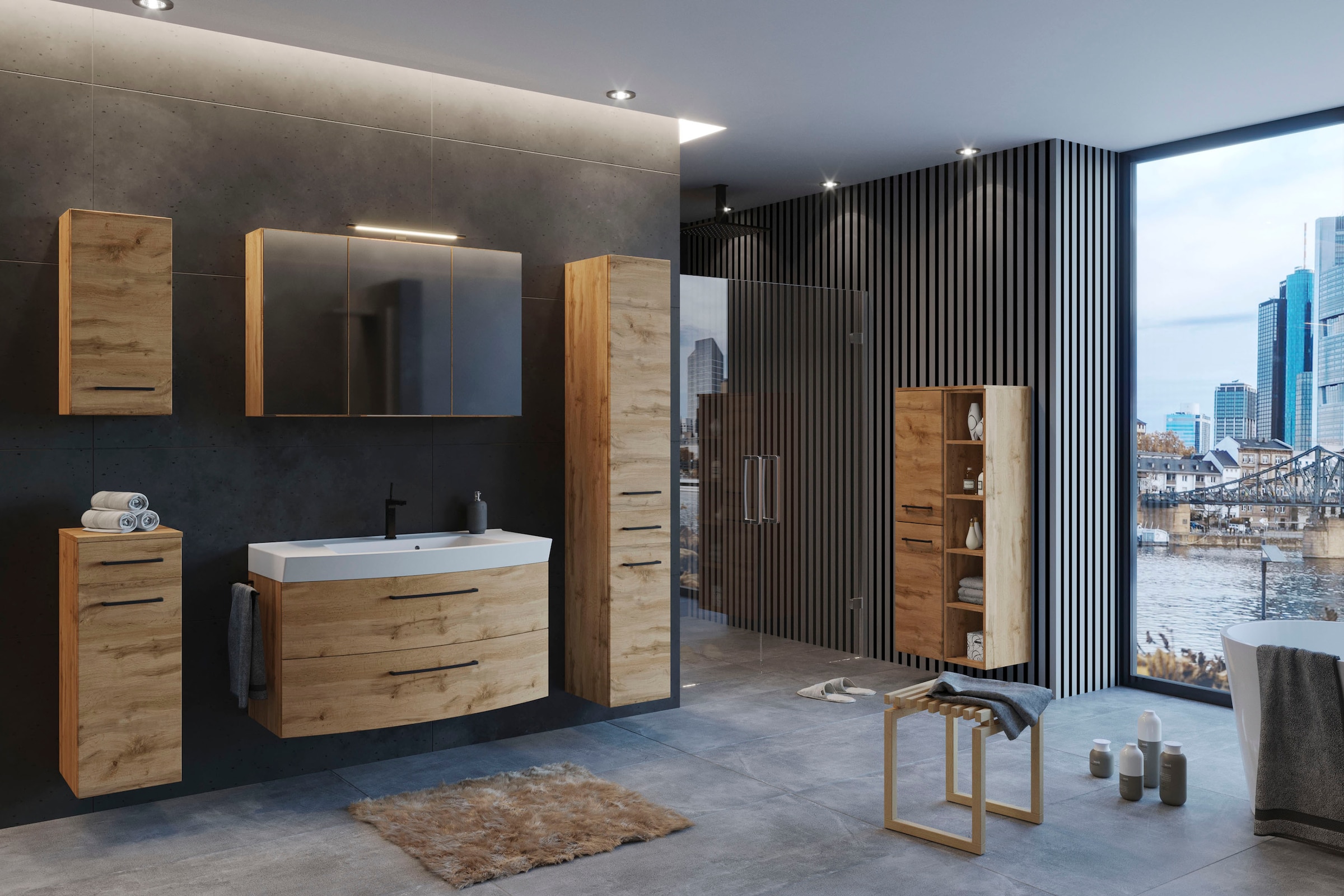 welltime Unterschrank »Chicago«, Badmöbel, Schrank, Breite 30 cm, mit Softclose