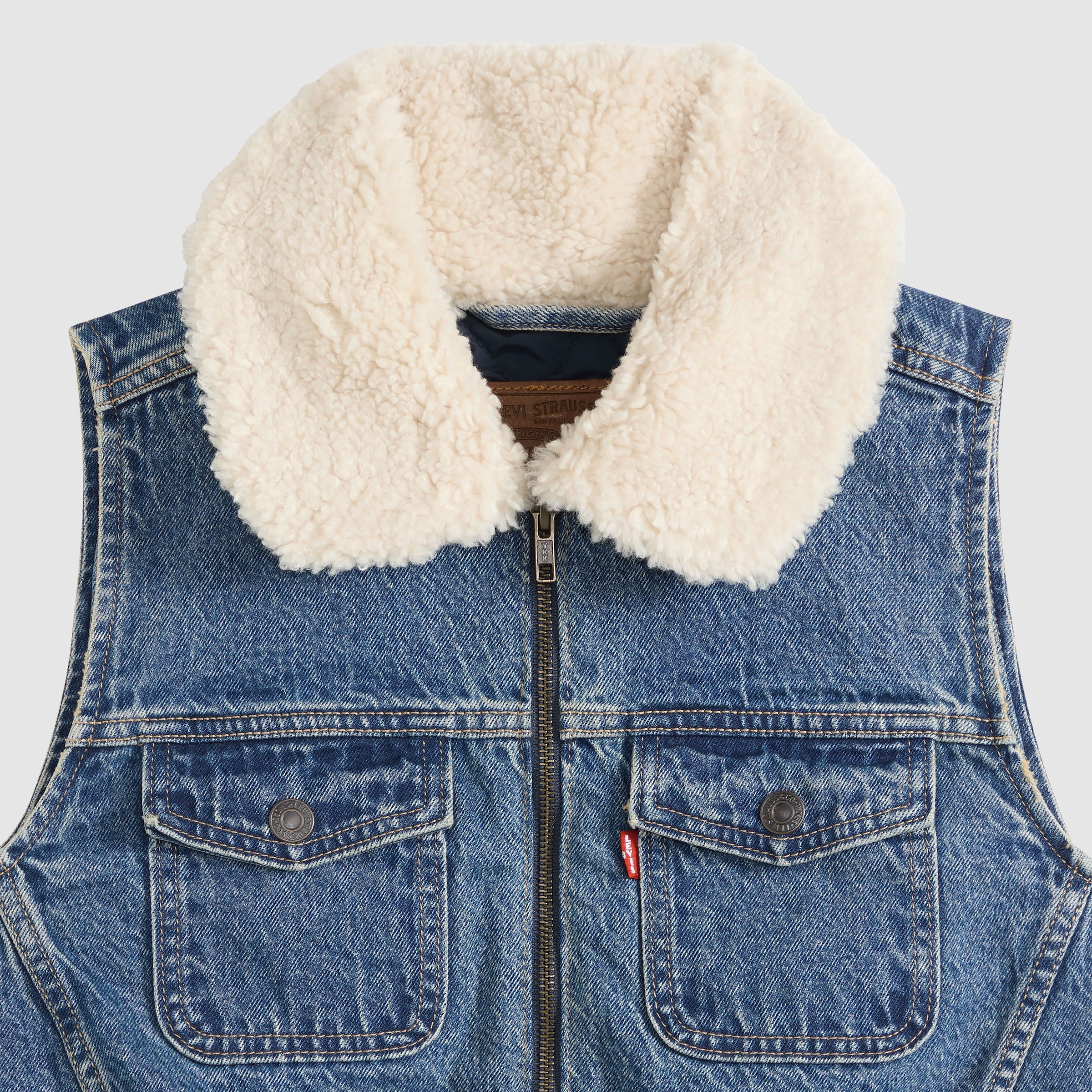Levi's® Jeansweste »TINY SHERPA VEST« mit Plüschkragen