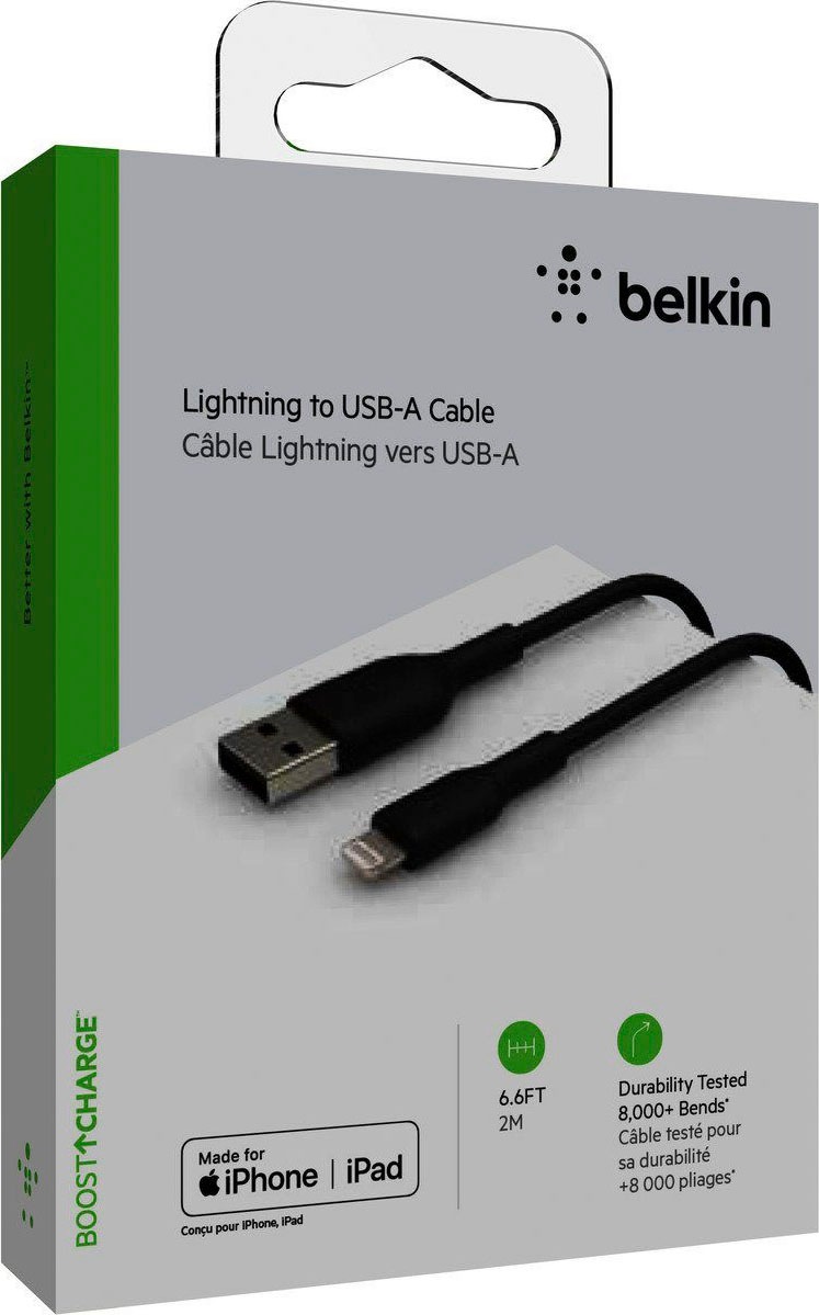 Belkin Smartphone-Kabel »Lightning Lade/Sync Kabel PVC mfi zertifiziert 2 m«, USB Typ A, Lightning, 200 cm