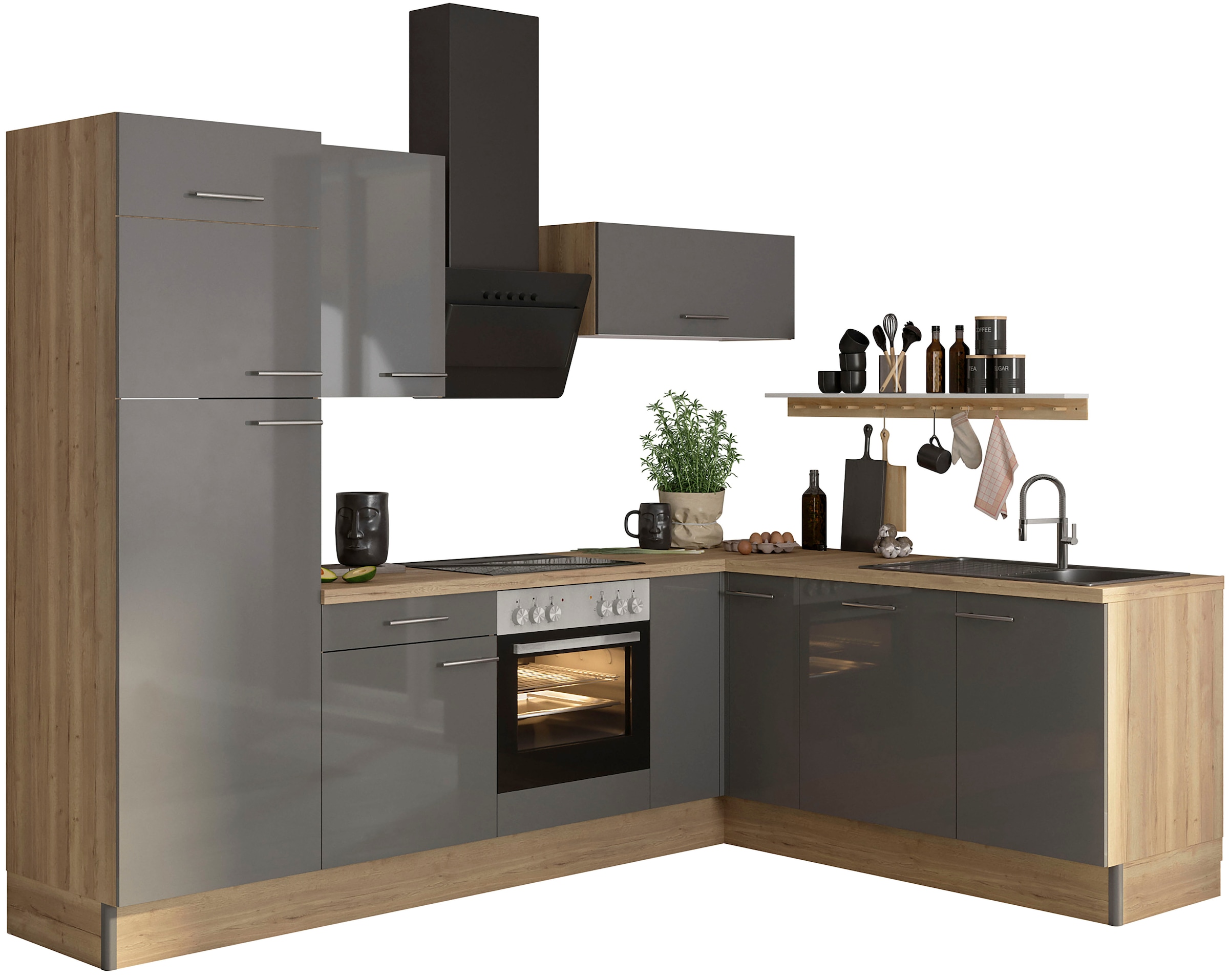 OPTIFIT Küche »Klara«, 270 x 200 cm breit, wahlweise mit E-Geräten günstig online kaufen