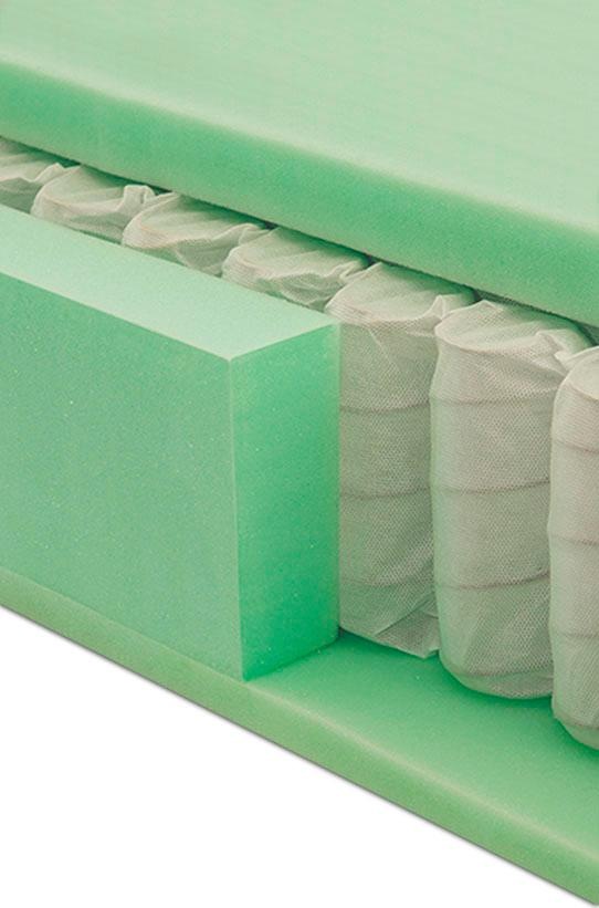 grüne betten Boxspringbett »Ella«, mit Tonnentaschenfederkern-Matratze, Topper und Zierkissen, 100% vegan