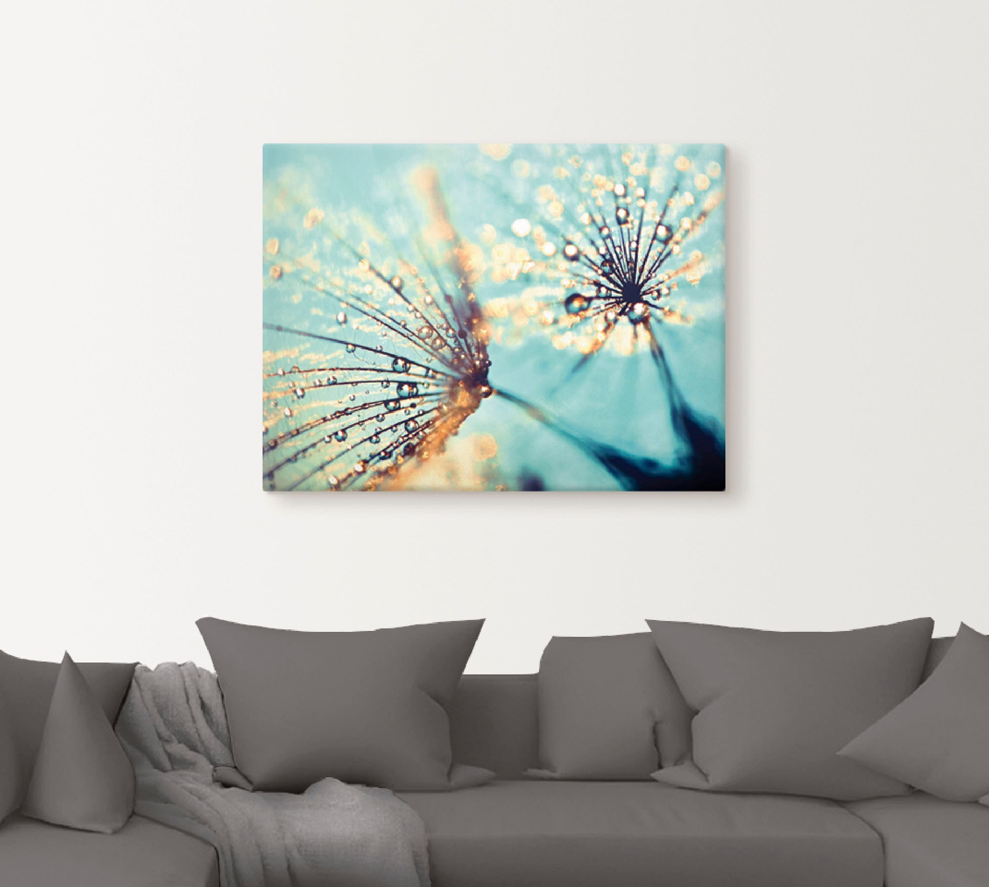 Artland Wandbild »Pusteblume aqua«, Blumen, (1 St.), als Leinwandbild, Post günstig online kaufen