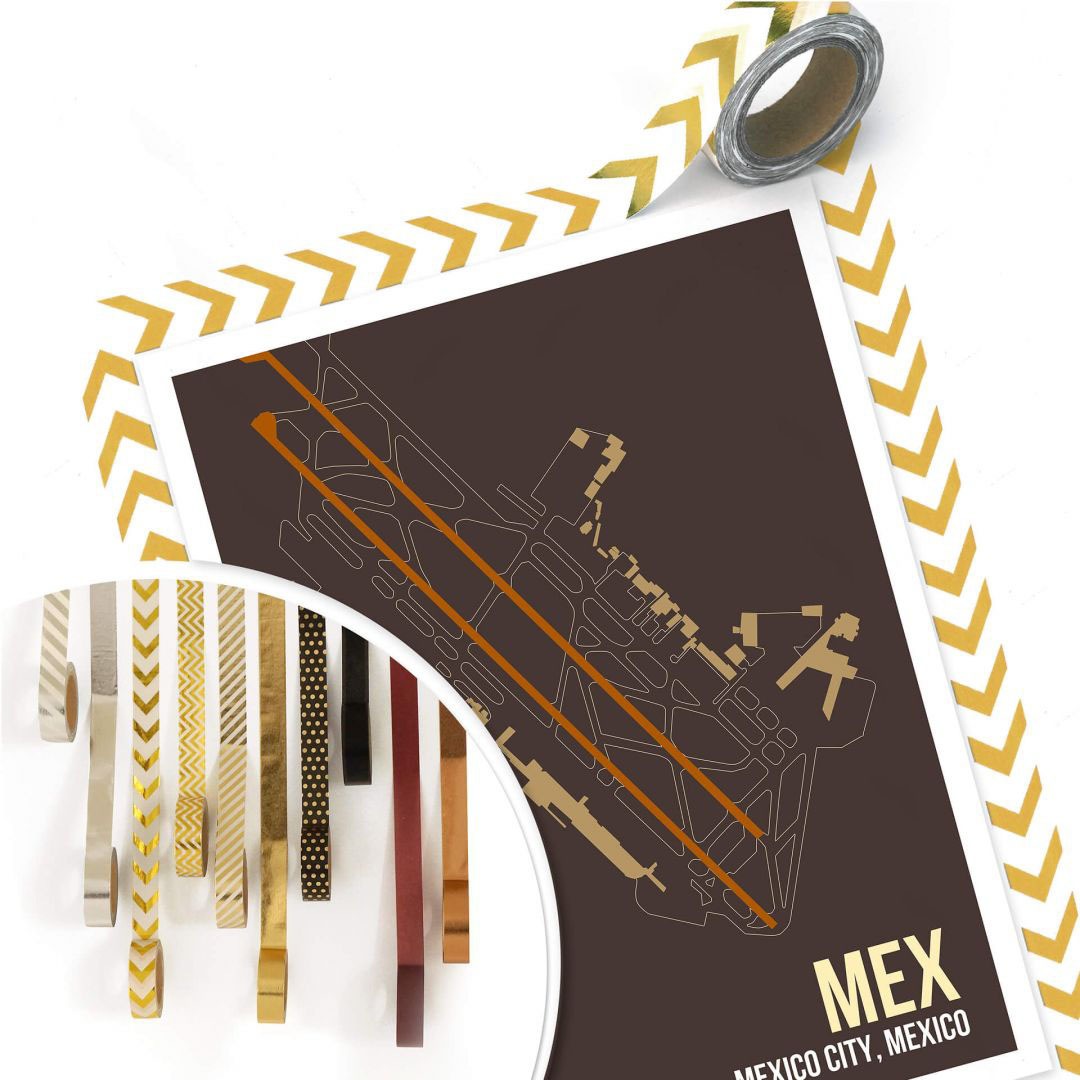 Wall-Art Poster »Wandbild MEX Grundriss Mexico City«, Grundriss, (1 St.), Poster ohne Bilderrahmen