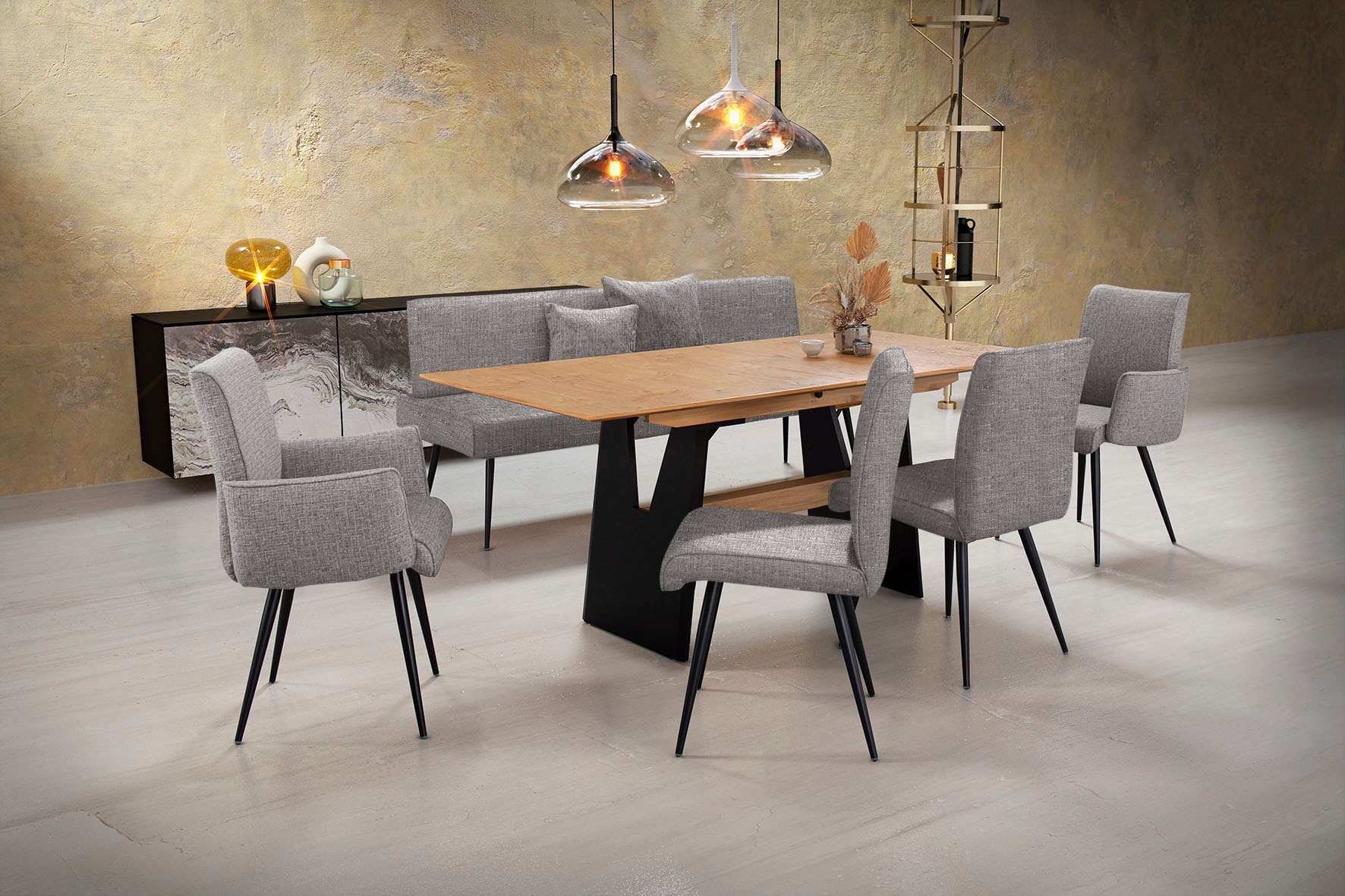 K+W Komfort & Wohnen Essgruppe »Giacomo I« 6 Stk. tlg. 2 Stühle und 2 Armle günstig online kaufen