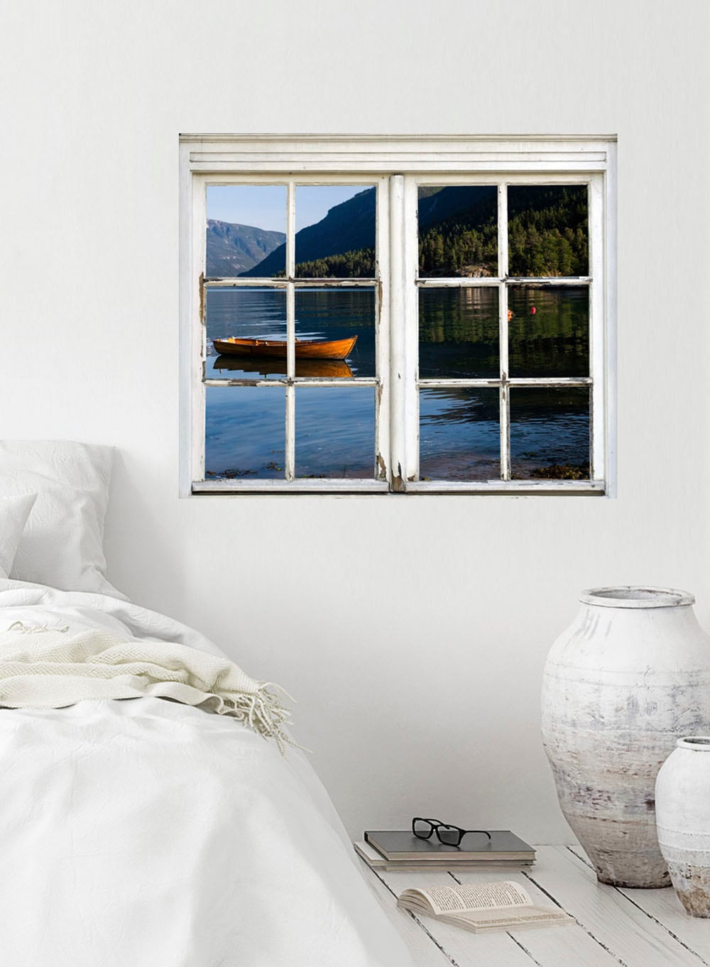 queence Wandsticker »Boot auf See« Wandsticker, Wandbild, selbstklebend, 3D, Fenster