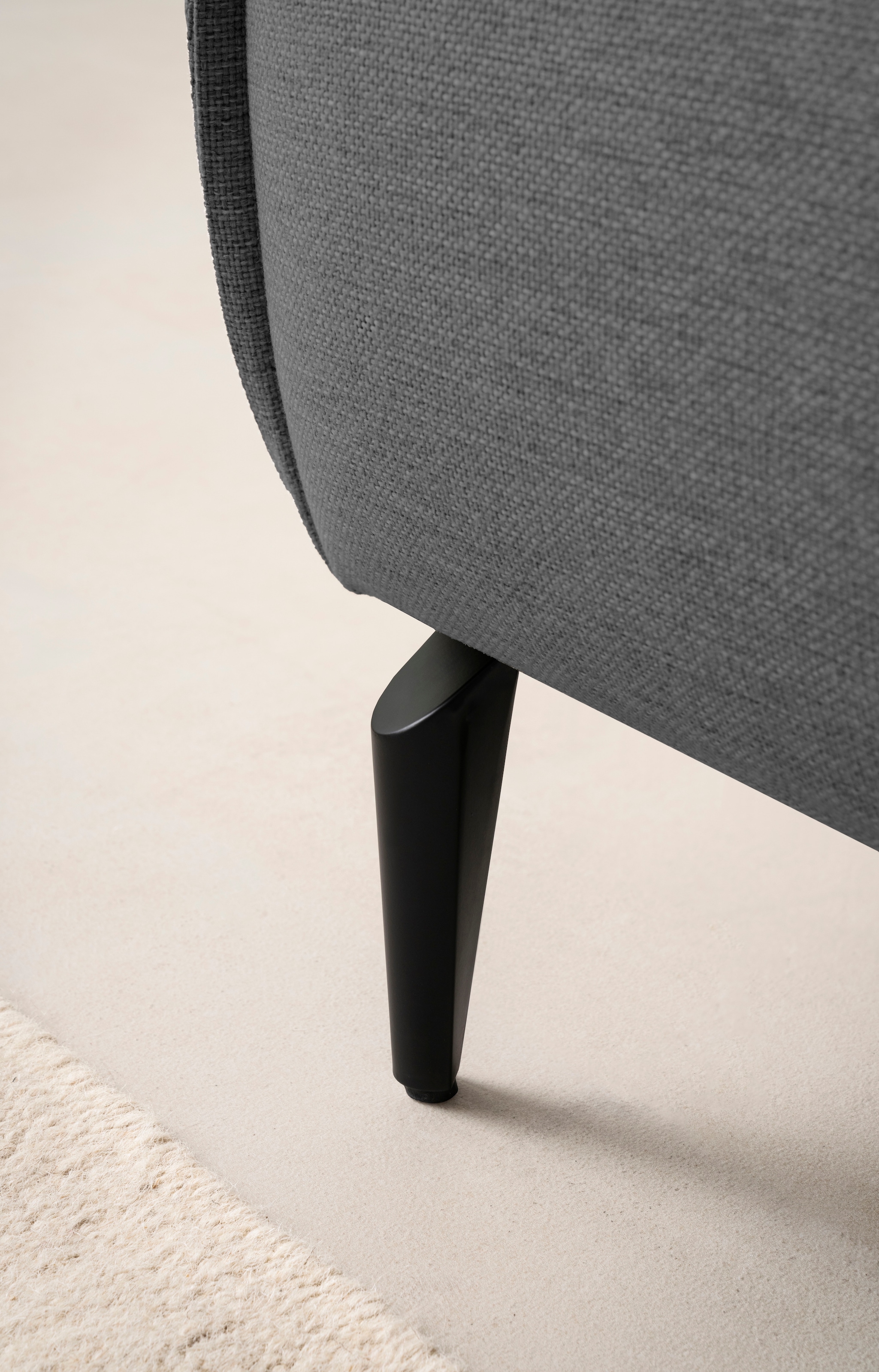 andas Hocker »TVINNU, mit Kedernaht, Cord u. Flachgewebe« zur Serie TVINNU, gemütlicher Sitzkomfort, rechteckig, schwarze Füße