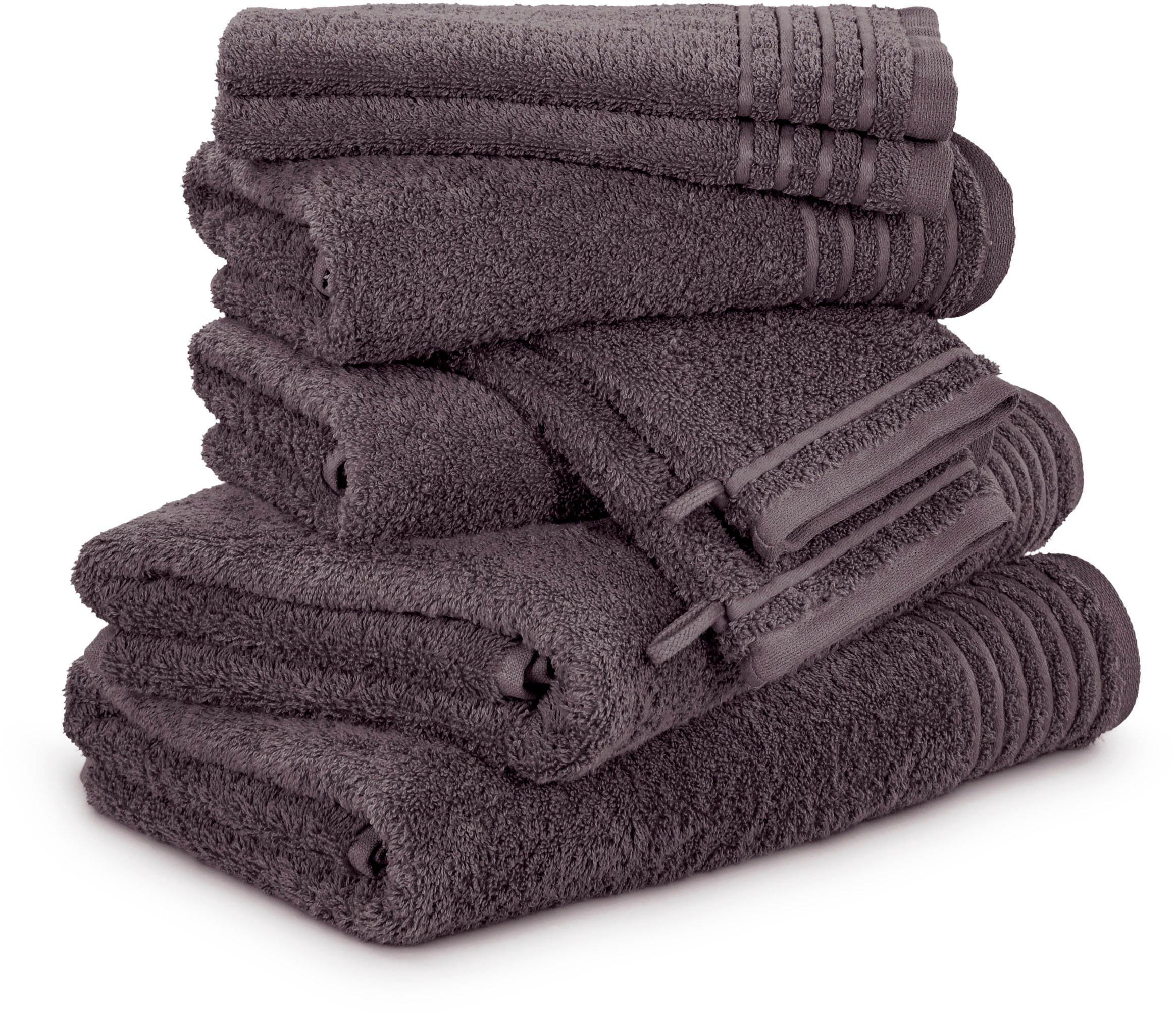 Handtuch Set »New Classic« 8 Walkfrottier Waschhandschuhen, Gäste-, Hand- und Duschtüchern, 100% Baumwolle grau Walkfrottier, Obermaterial: 100% 