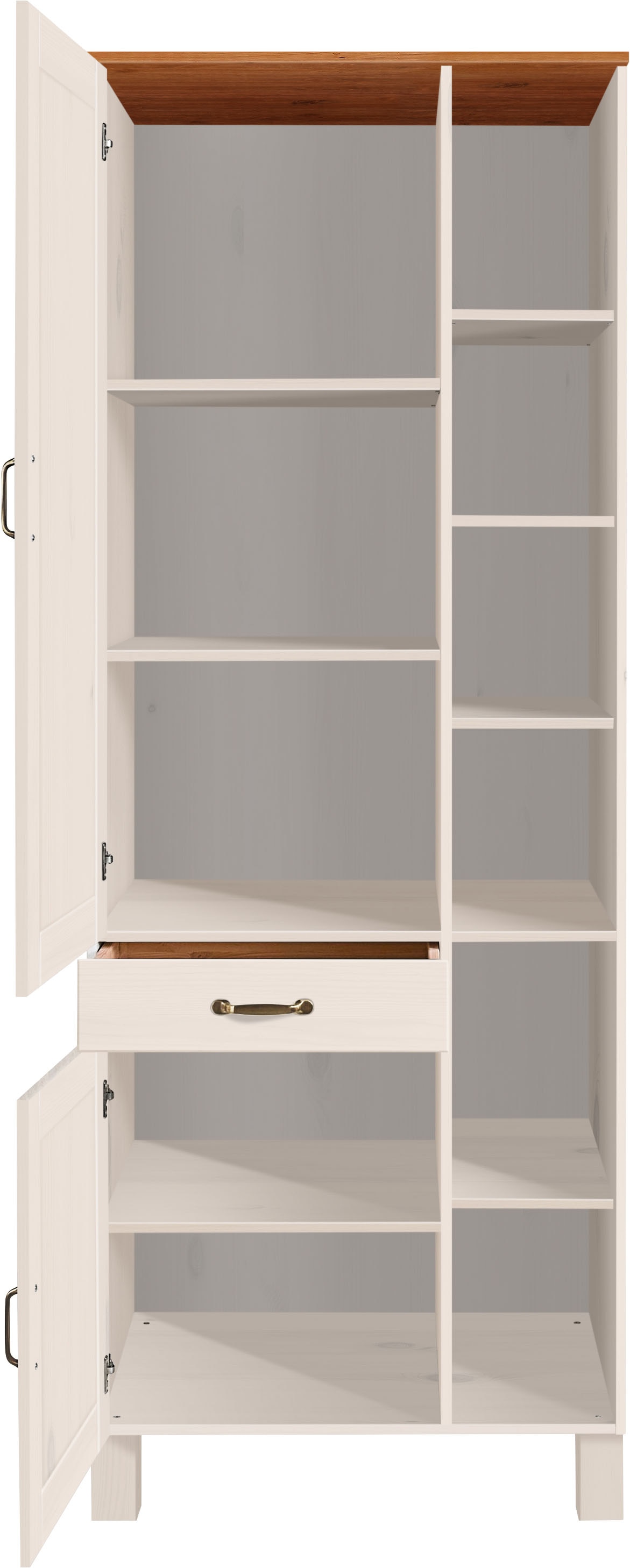 Home affaire Hochschrank »Alby« Breite 75 cm, 2 Türen, 1 Schubkasten, 6 offene Fächer