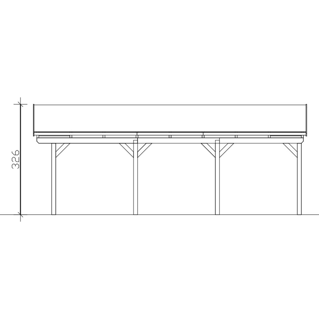 Skanholz Einzelcarport »Fichtelberg«, Leimholz-Nordisches Fichtenholz, braun