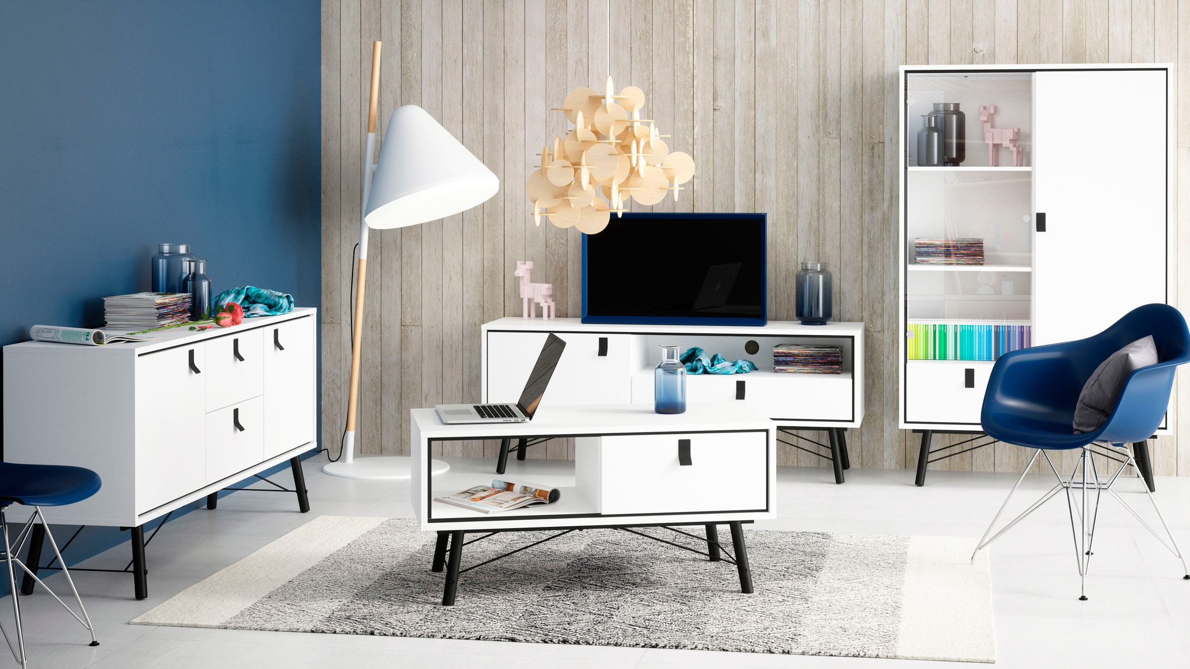 andas Sideboard »Ry Aufbewahrung, Schubladenschrank,«, Breite 150 cm, Höhe 72 cm, Kommode mit 2 Türen und 2 Schubläden