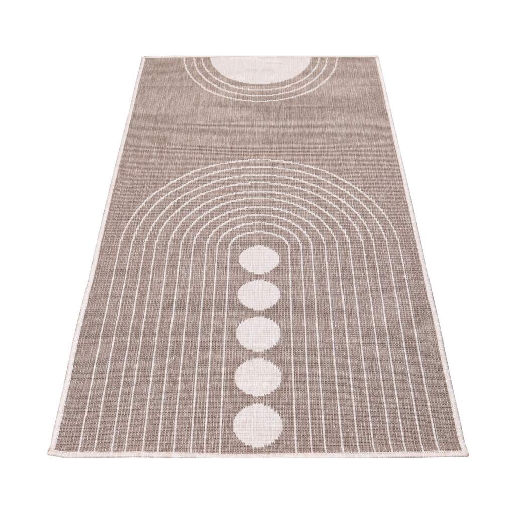 Carpet City Outdoorteppich »DUO RUG 5739«, rechteckig, 5 mm Höhe, Wendeteppich Wetterfest In- & Outdoor, Balkon, Terrasse, Wohnzimmer