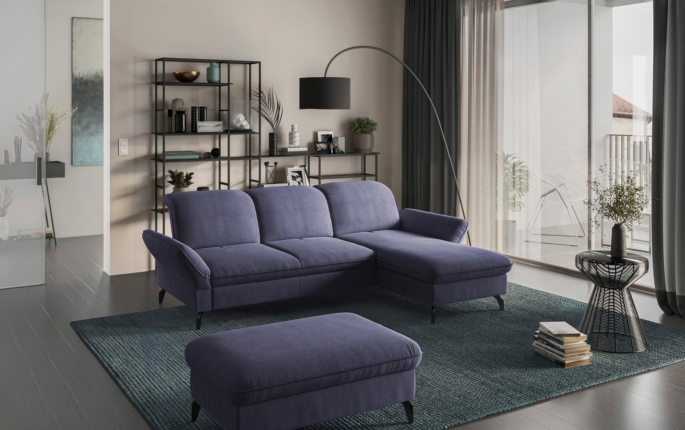 sit&more Ecksofa »Leandro L-Form«, Wahlweise mit Bett-, Kopfteil - und Armlehnfunktion, sowie Bettkasten