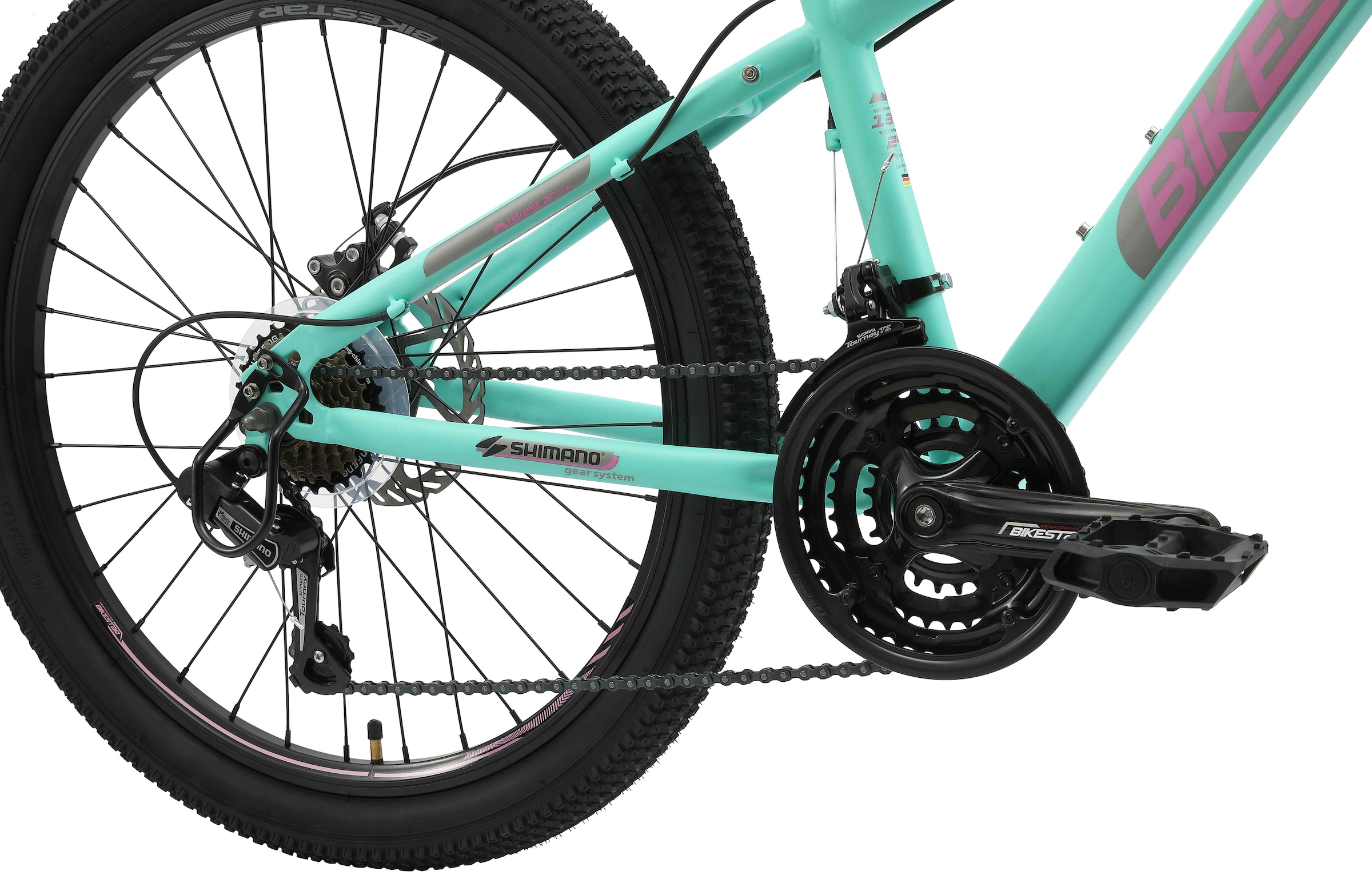 Bikestar Jugendfahrrad, 21 Gang, Shimano, RD-TY21 Schaltwerk, Kettenschaltung