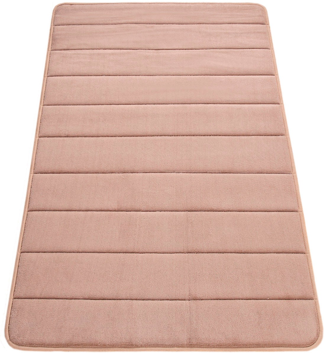 Paco Home Badematte »Corby 252, Memory-Schaum Effekt«, rutschhemmend beschichtet, fußbodenheizungsgeeignet, Badteppich, Uni Farben, gestreift, Hoch-Tief Effekt