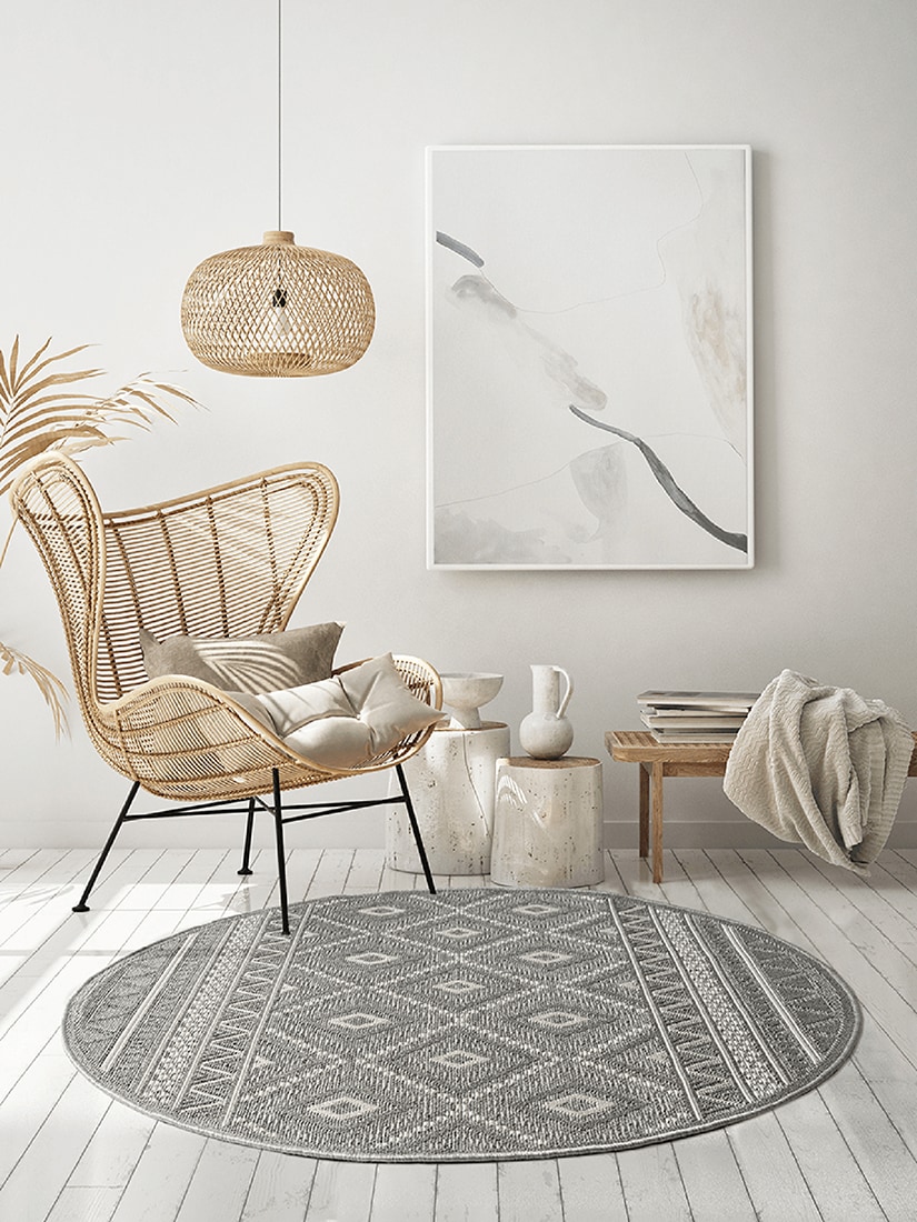 the carpet Teppich »Calgary round«, rund, 1 mm Höhe, moderner robuster In u günstig online kaufen
