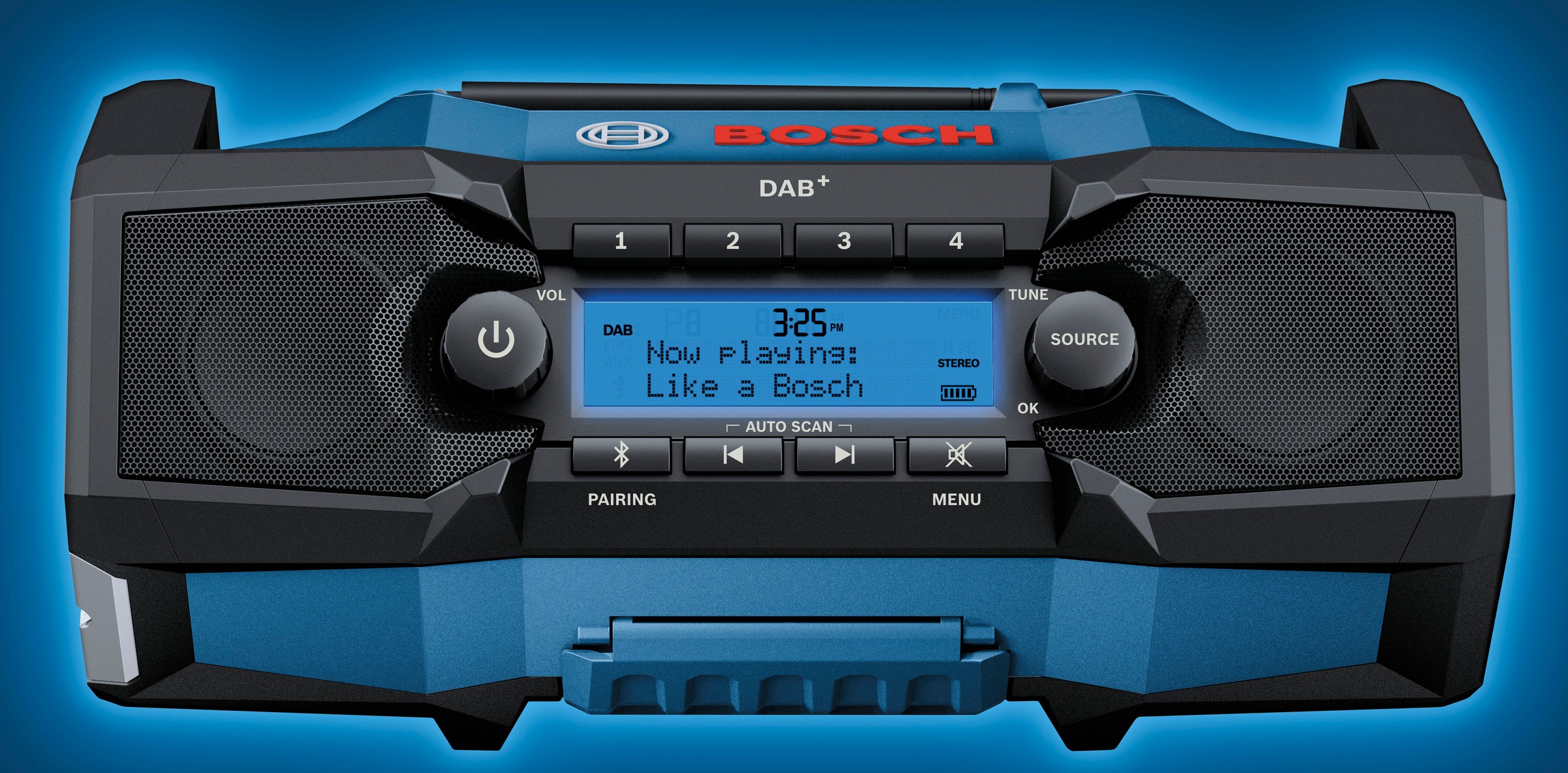 Bosch Professional Digitalradio (DAB+) »»GPB 18V-2 SC PROFESSIONAL« Baustellenradio, IP54«, (Bluetooth Digitalradio (DAB+) 15 W), Digital Audio Broadcasting + digitaler Empfang von zahlreichen Sendern