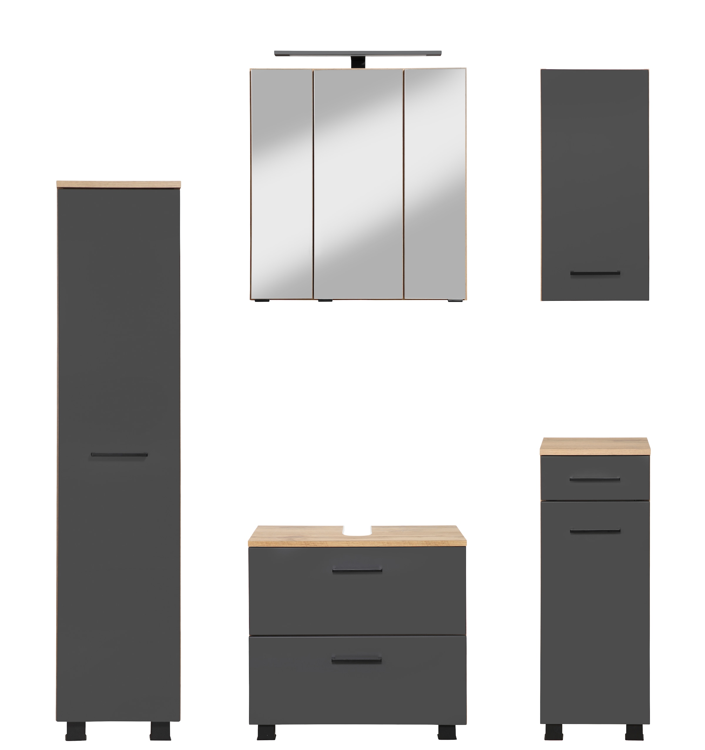 welltime Badmöbel-Set »"Trento", Badezimmer-Set, Hängeschrank, Unterschrank günstig online kaufen