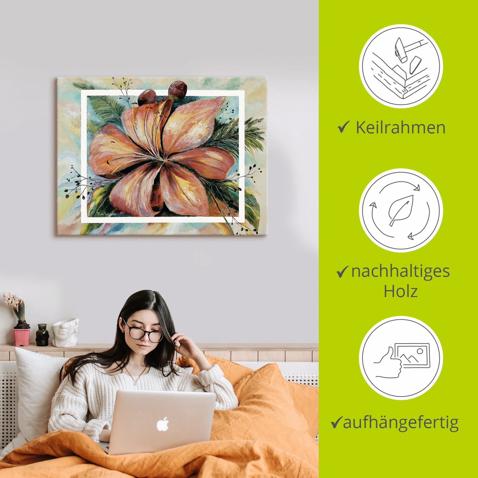 Artland Leinwandbild »Freesien Fantasie I«, Blumen, (1 St.), auf Keilrahmen gespannt