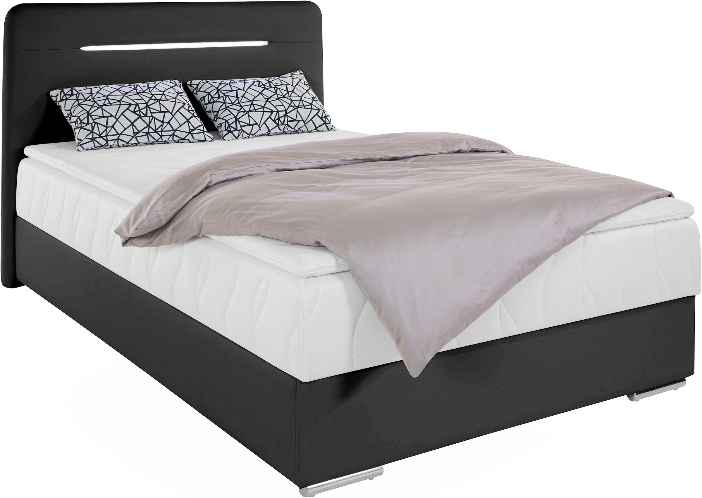 COTTA Boxbett »Lighstar«, inklusive LED-Beleuchtung, Topper, Bettkasten und Zierkissen