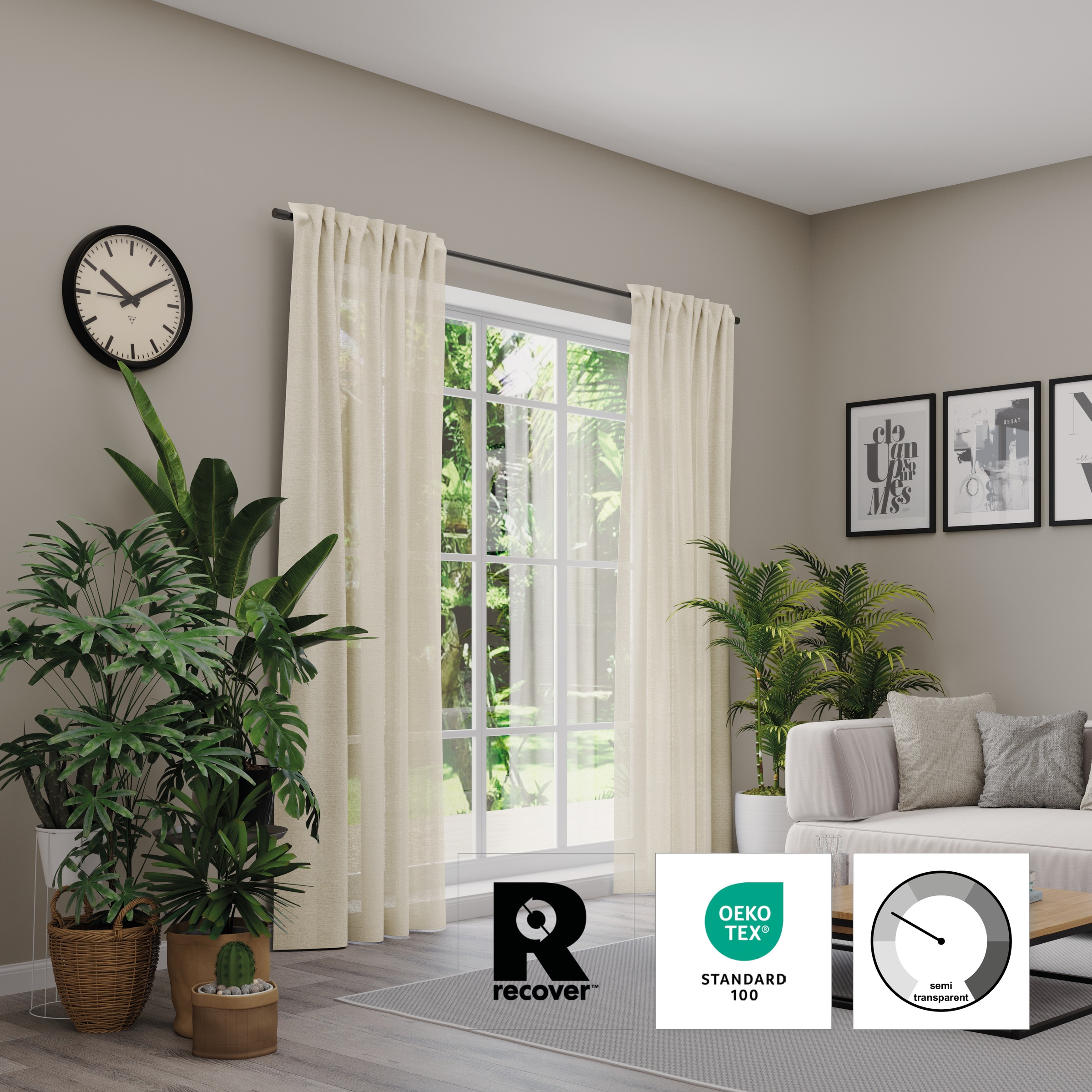 Neutex for you! Vorhang »Alora Eco« Multifunktionsband 1 Stk. tlg.