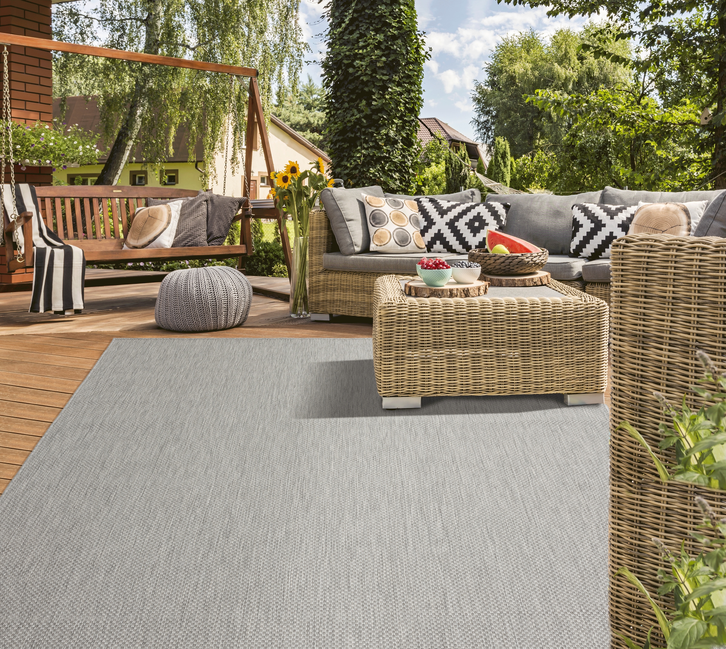 the carpet Teppich »Mistra«, rechteckig, 1 mm Höhe, moderner robuster In und Outdoor Teppich