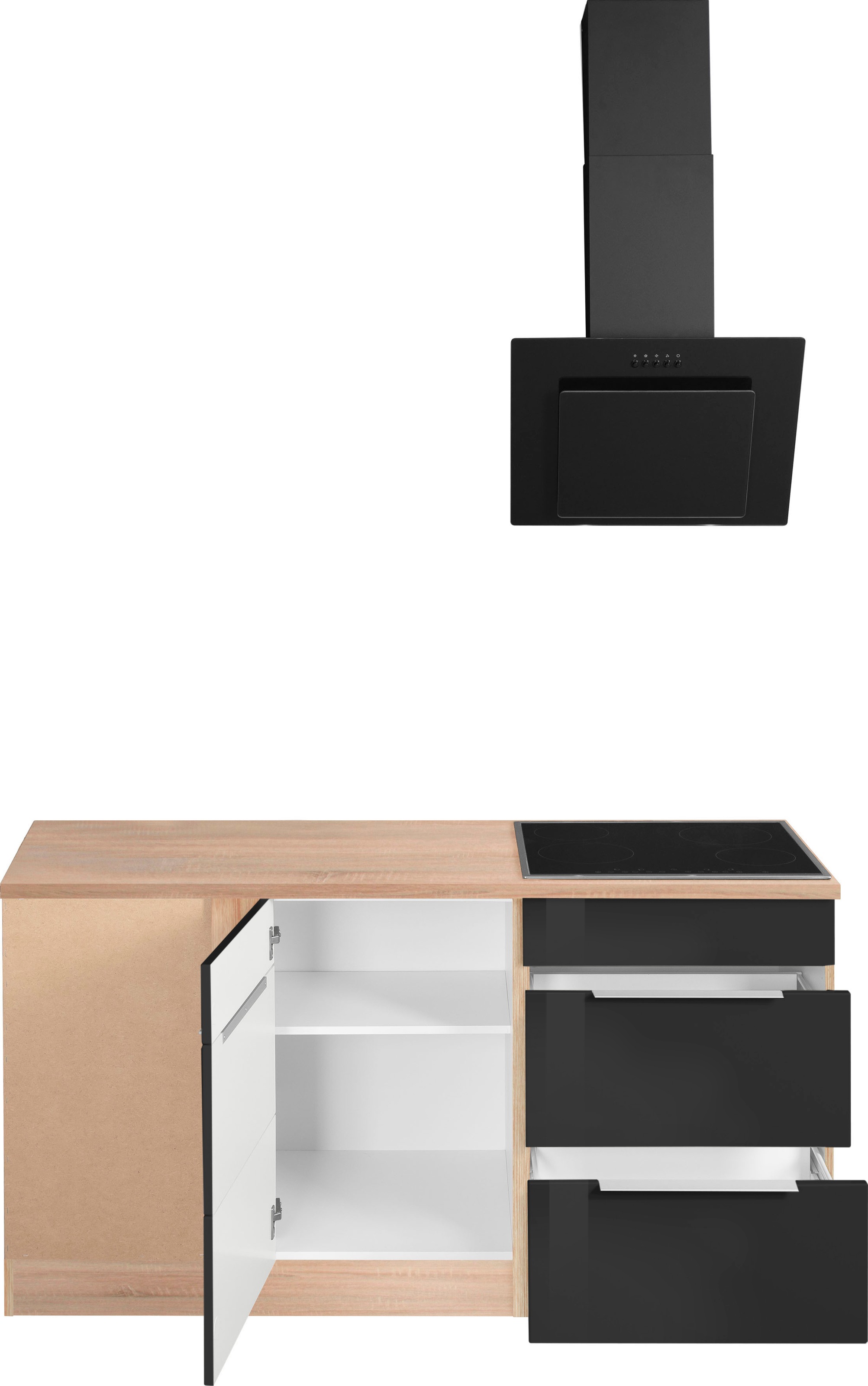 KOCHSTATION Winkelküche »KS-Brindisi Stellbreite 230/170 cm«, wahlweise mit E-Geräten und Induktion, mit MDF-Fronten