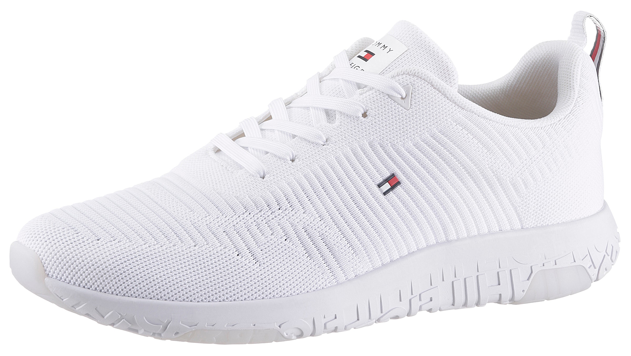 Tommy Hilfiger Sneaker »CORPORATE KNIT RIB RUNNER«, mit seitlicher Logoflagge, Freizeitschuh, Halbschuh, Schnürschuh