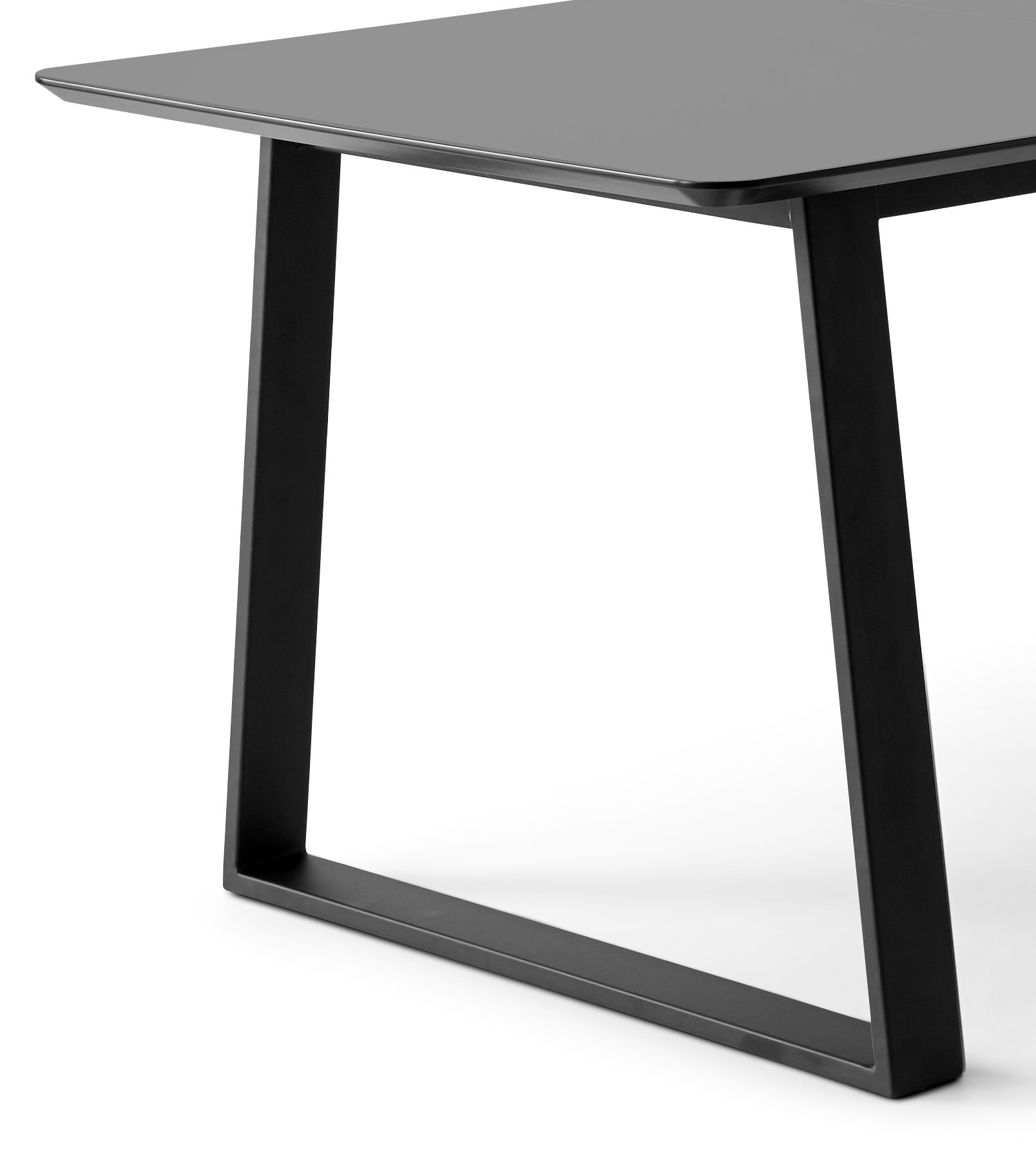 Hammel Furniture Esstisch »Meza Designtisch mit Auszugsfunktion und 2 Einlegeplatten«, abgerundete Tischplatte MDF, Trapez Metallgestell