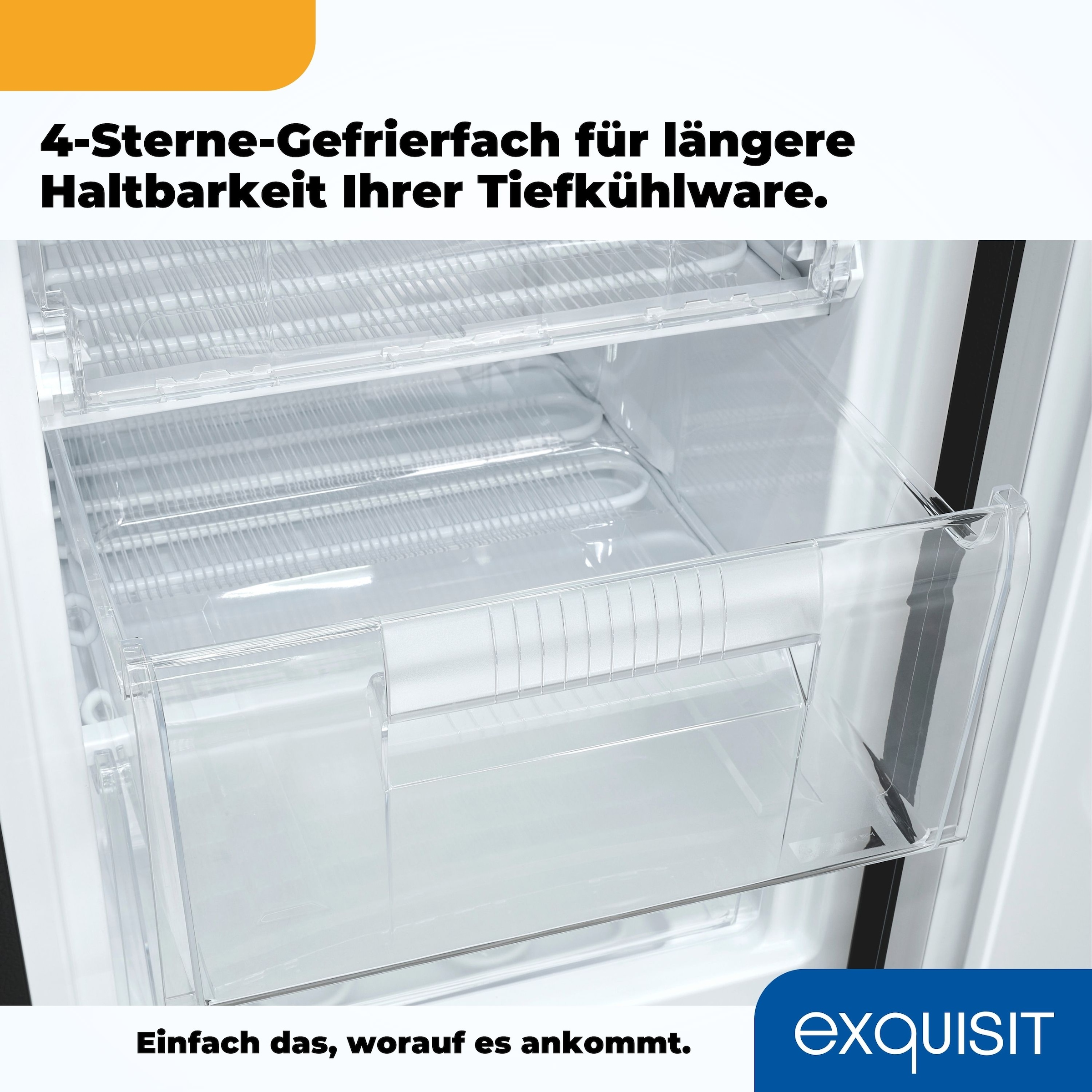 exquisit Gefrierschrank »GS81-040B inoxlook-az« 85 cm hoch 54,5 cm breit