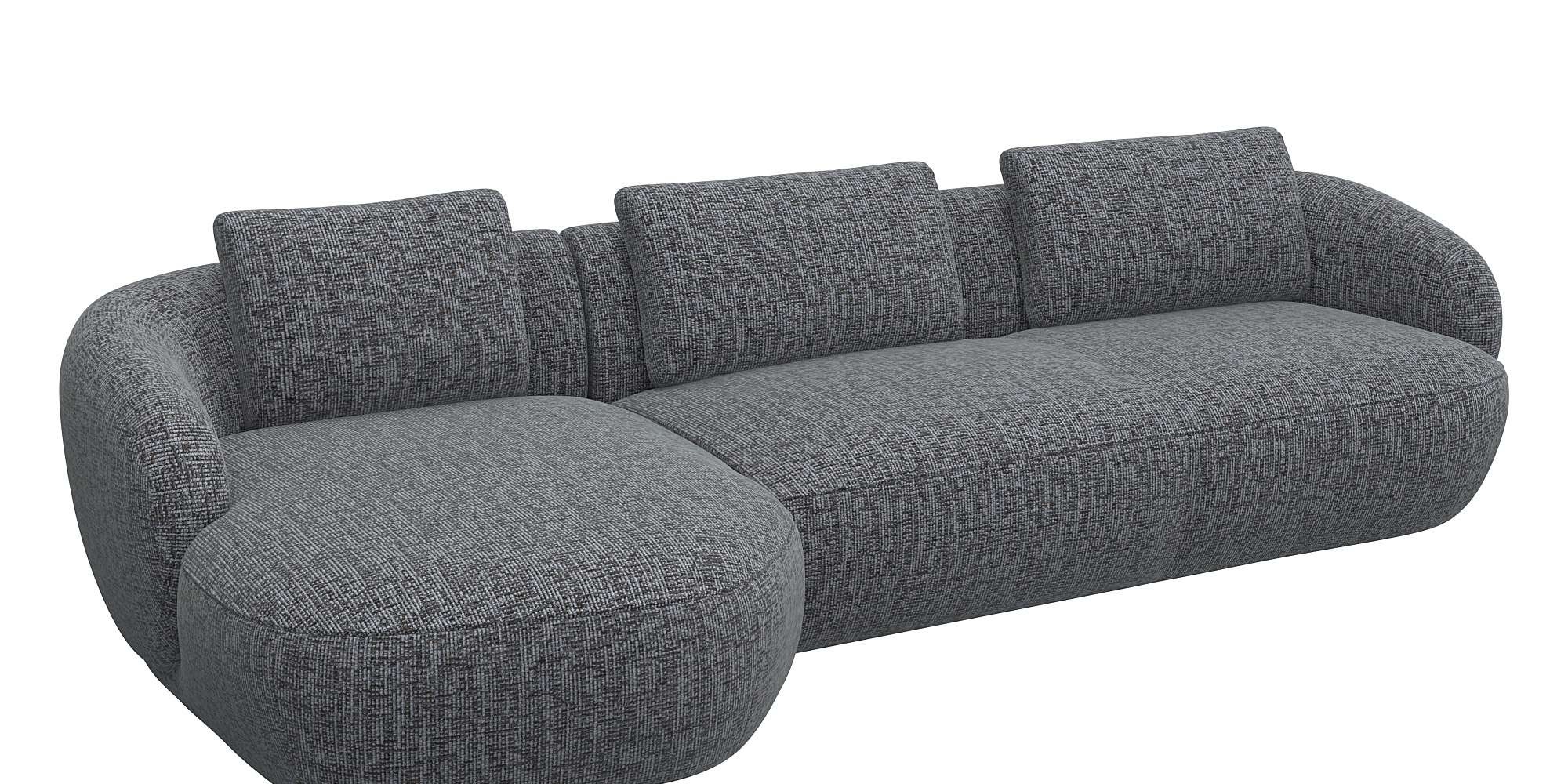 FLEXLUX Wohnlandschaft »Torino, rund, L-Form, Sofa-Ecke mit Recamiere, Long günstig online kaufen