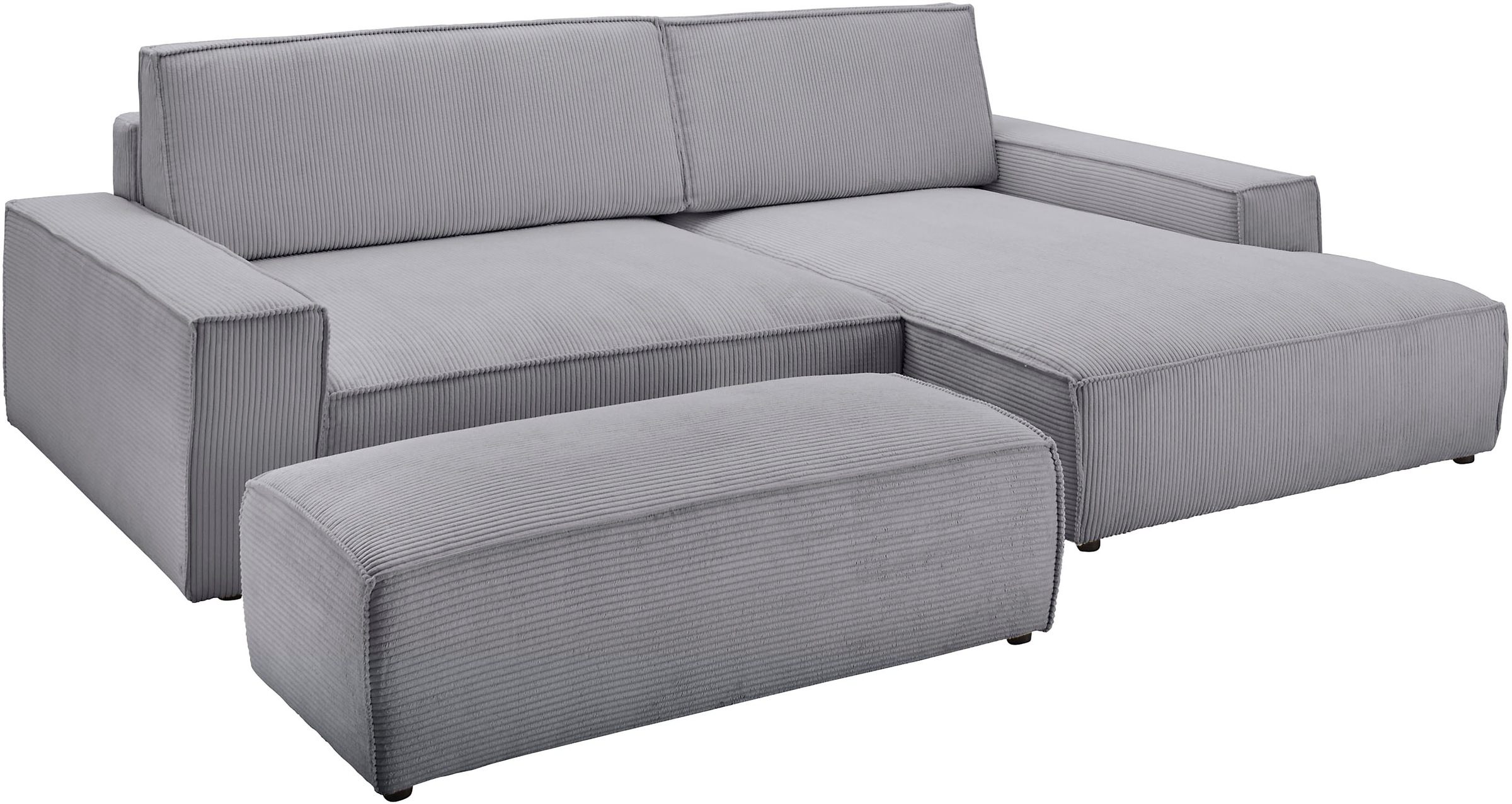 Home affaire Polsterecke »NEU: SHERWOOD XXL tief, L-Form mit Schlaffunktion, Big-Sofa mit Hocker«, (Set, 2 St.), stellbar zum Schlafsofa (Krokodilverbinder), Cord, Leinenoptik