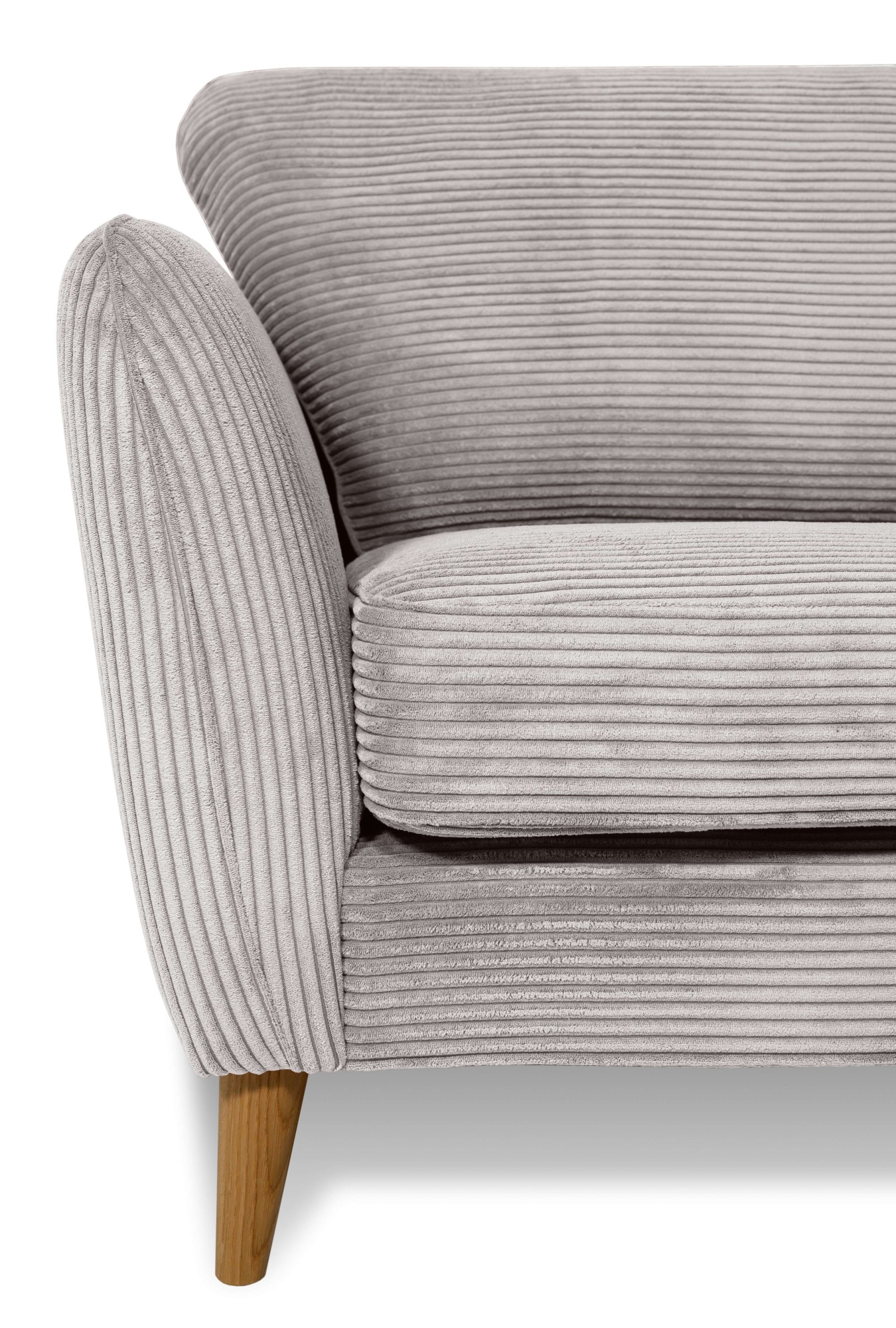 Home affaire 2-Sitzer »MARSEILLE Kompaktsofa 170 cm, Cord, Flachgewebe, Struktur, Webstoff« Massivholzbeine Eiche, Landhausstil, Wellenunterfederung