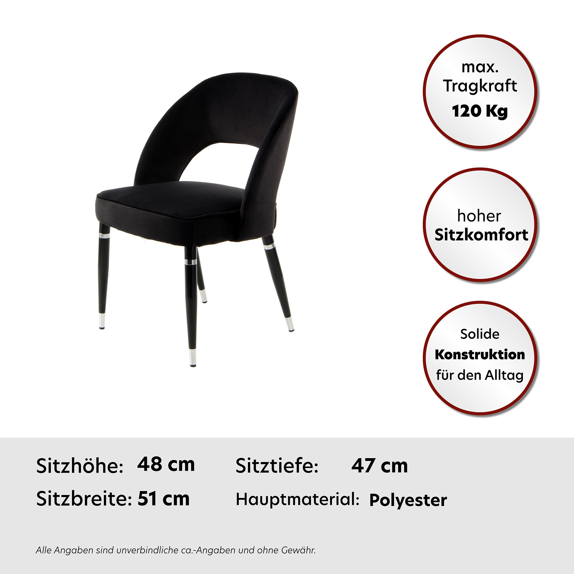 Kayoom Polsterstuhl »Stuhl Courtney 525 2er-Set, 2er-Set Stühle, komfortables Sitzgefühl«, (Set), 2 St., samtweicher Bezug, modern, weicher Stoffbezug