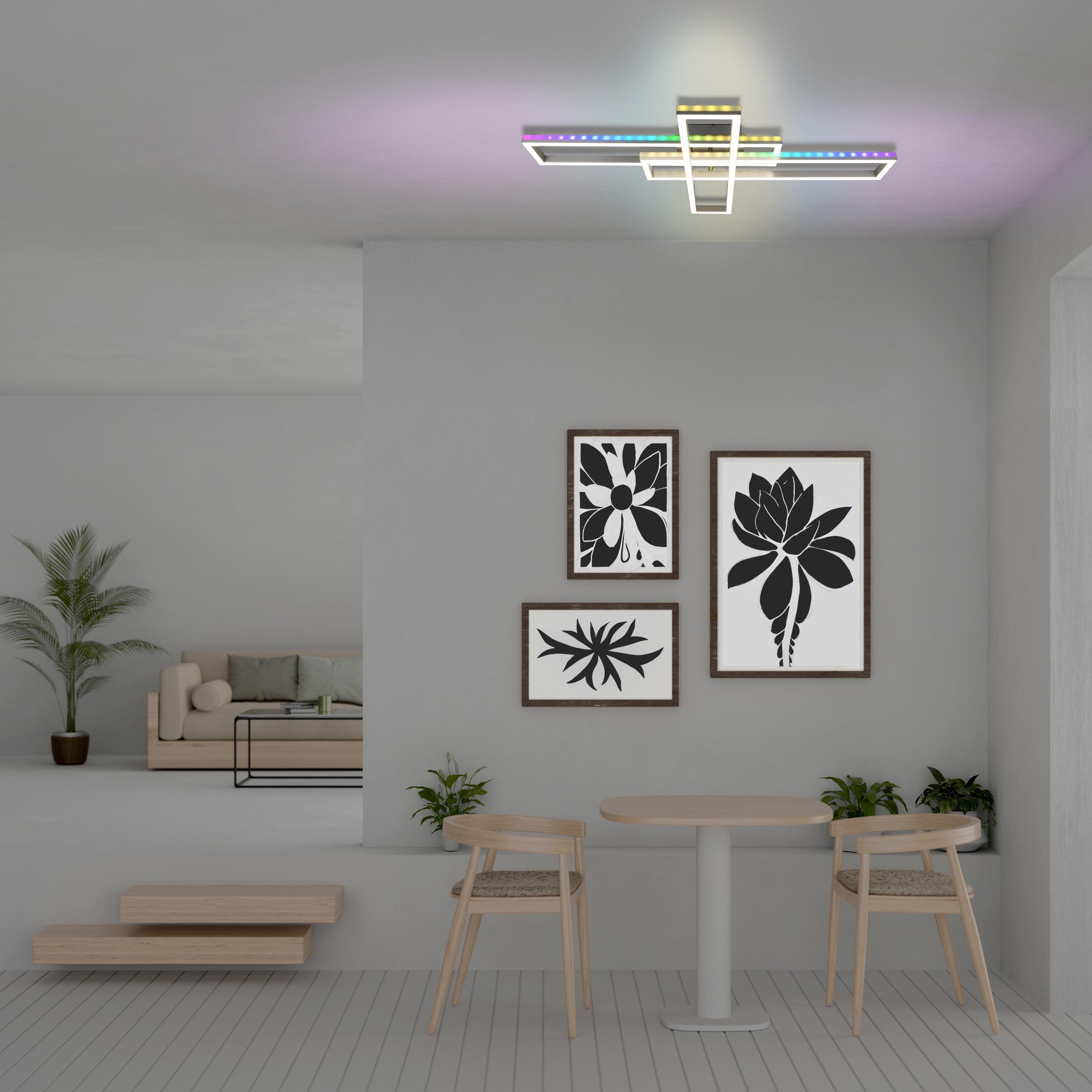 näve LED Deckenleuchte »BANTRY«, 1 flammig, CCT, RGB-Backlight, dimmbar, Me günstig online kaufen