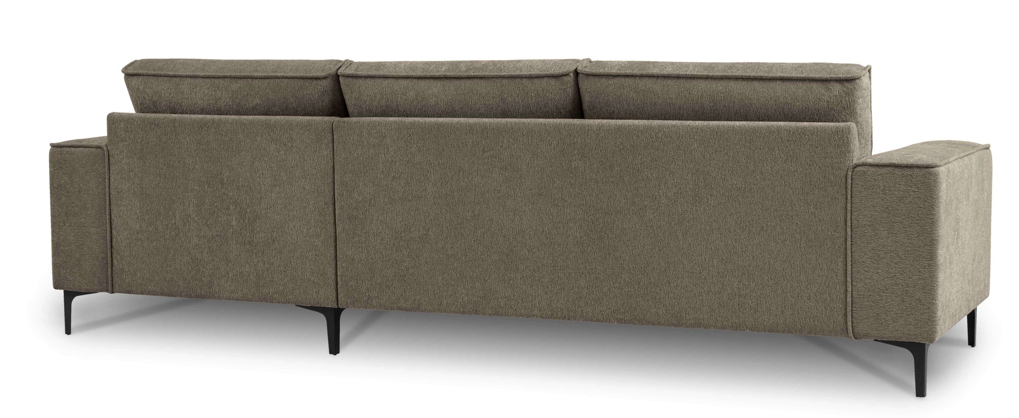 Places of Style Ecksofa »Polsterecke Oland, Struktur, Flachgewebe, Luxus-Microfaser, Boucle«, L-Form, 280 cm, Wellenunterfederung, Skandi-Design, Metallfüße