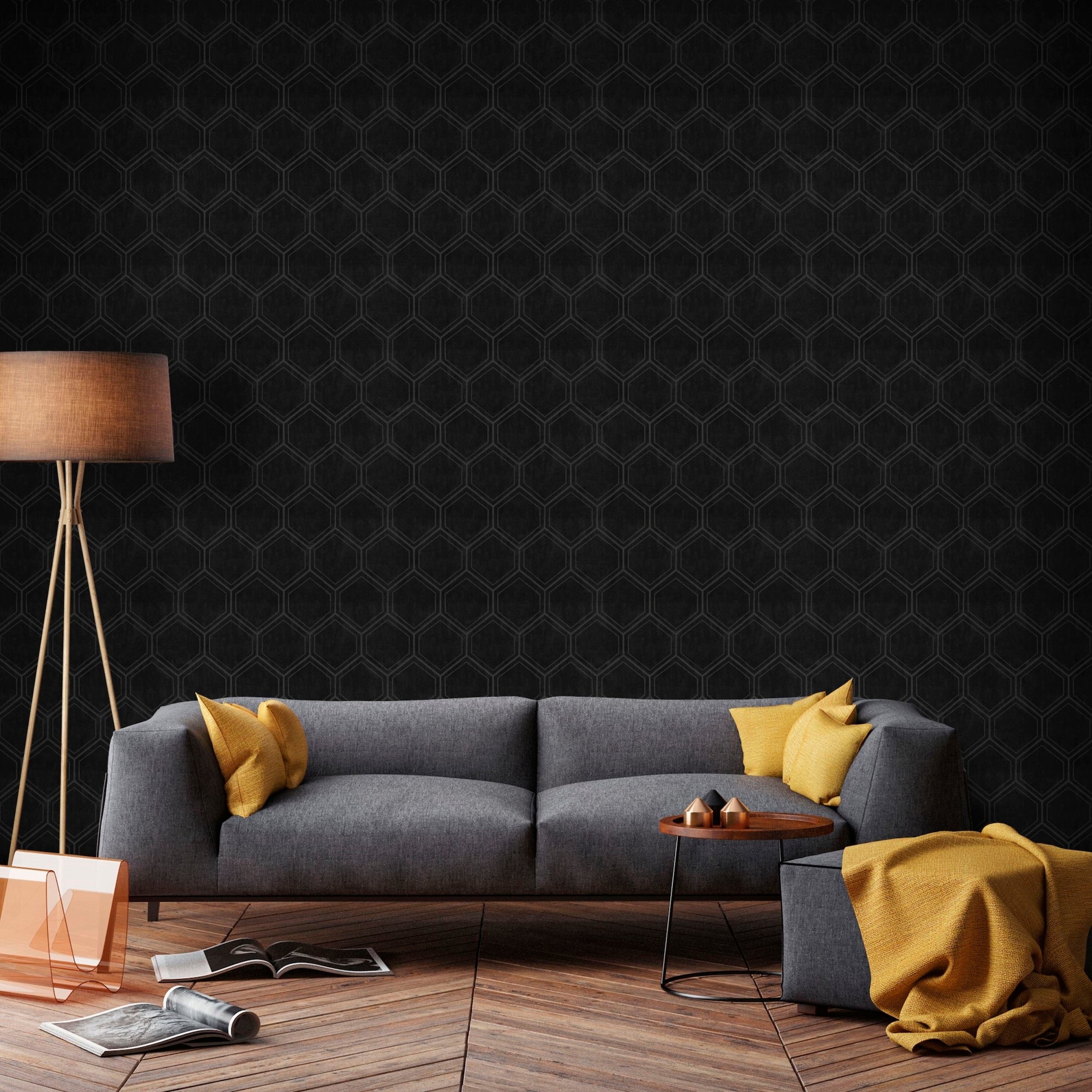 Superfresco Easy Vliestapete »Geo - Hexagon« geometrisch Schwarz - 10m x 52cm