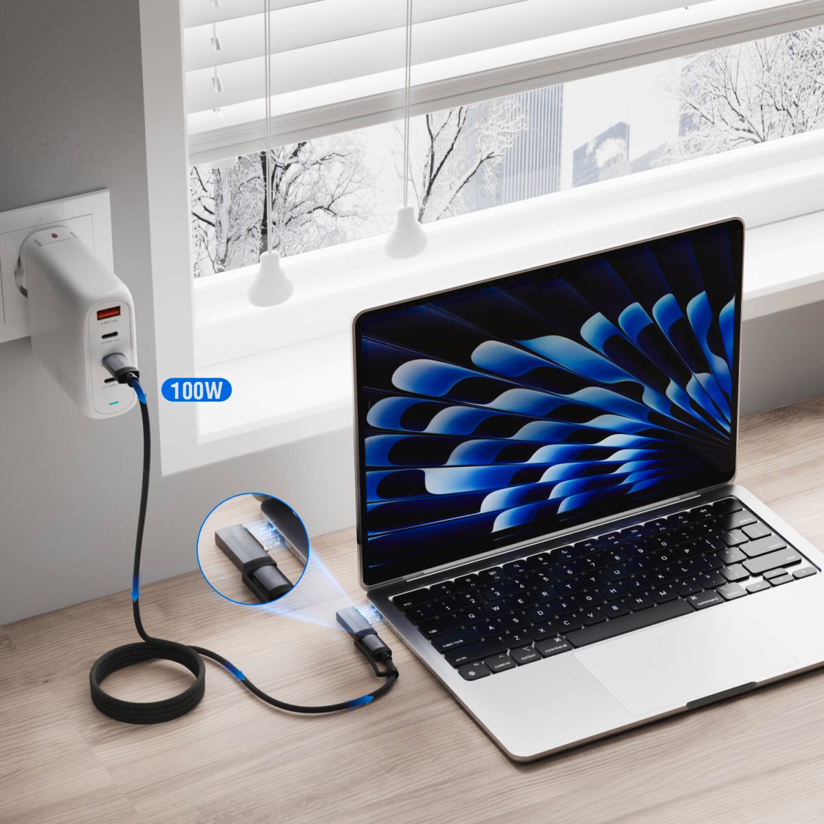 4smarts USB-Kabel »MagSafe 3 Adapter und USB-C Kabel ComboCord 100W 2m« USB-C