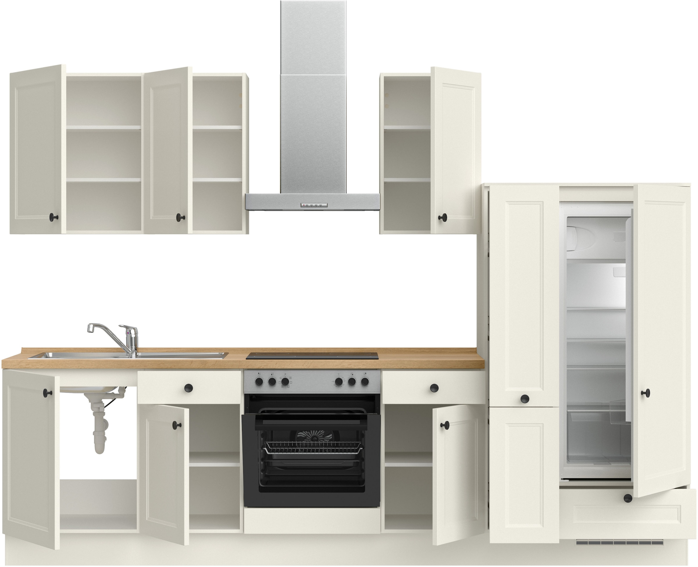 nobilia® Küchenzeile »"Cascada I"«, vormontiert, Ausrichtung wählbar, Breite 300 cm, wahlw. mit E-Geräten