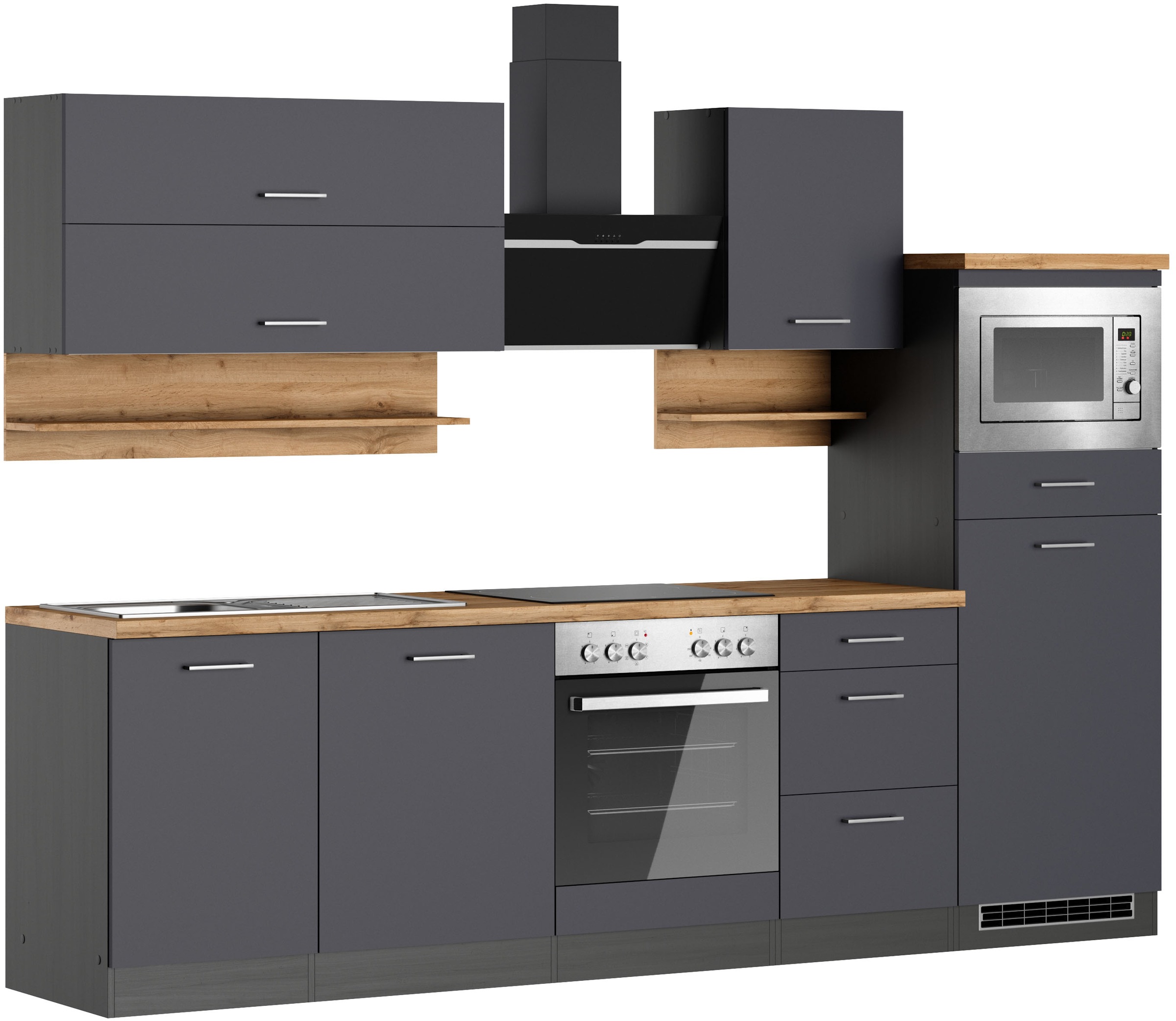 KOCHSTATION Küchenzeile »KS-Milan«, 280 cm breit, robuste Metallauszüge, vi günstig online kaufen