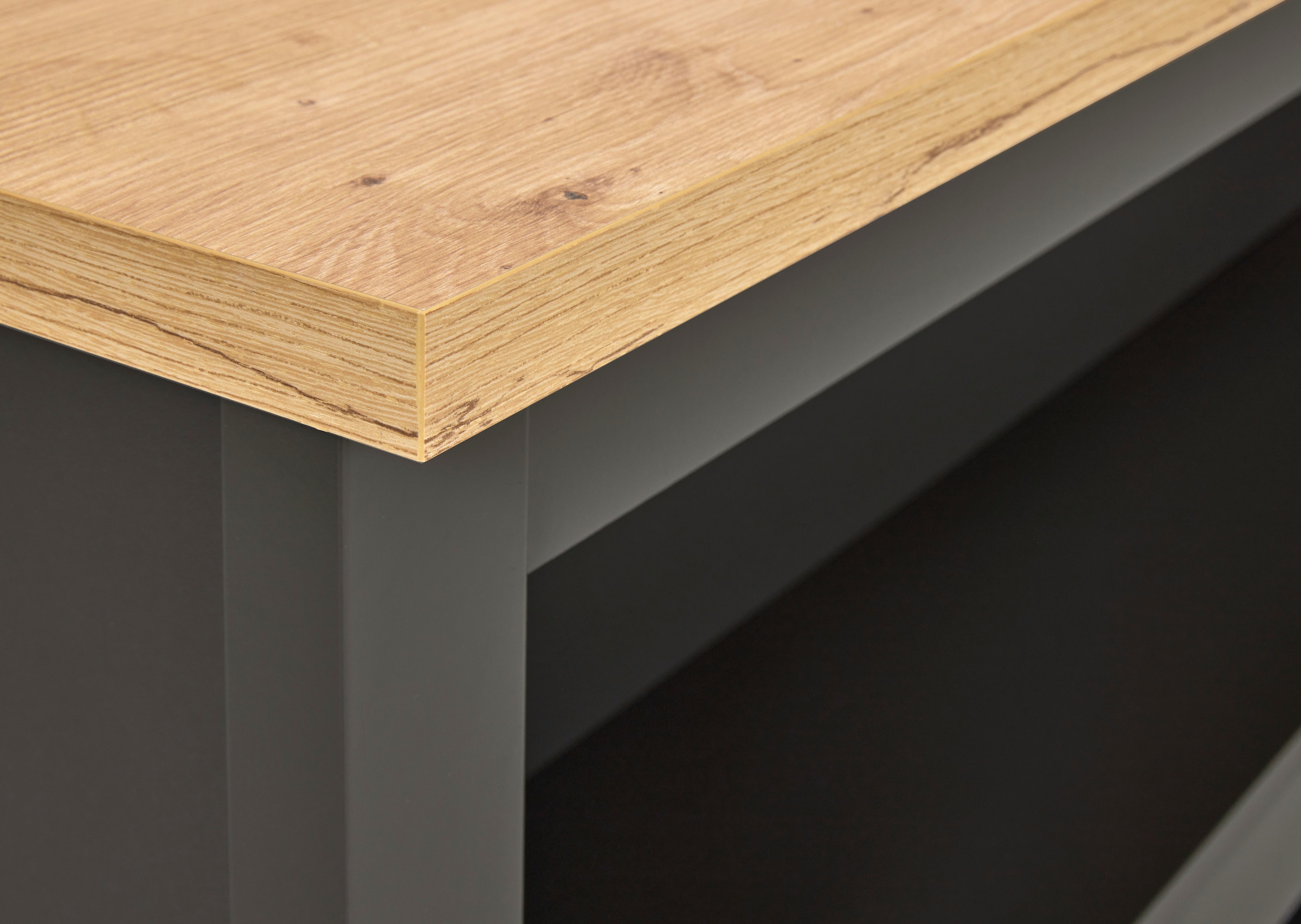 Inter Link Kücheninsel »Kücheninsel Piazza Nero« Schubladen, herausnehmbare Regalböden, Soft-Close, 124x75x91 cm