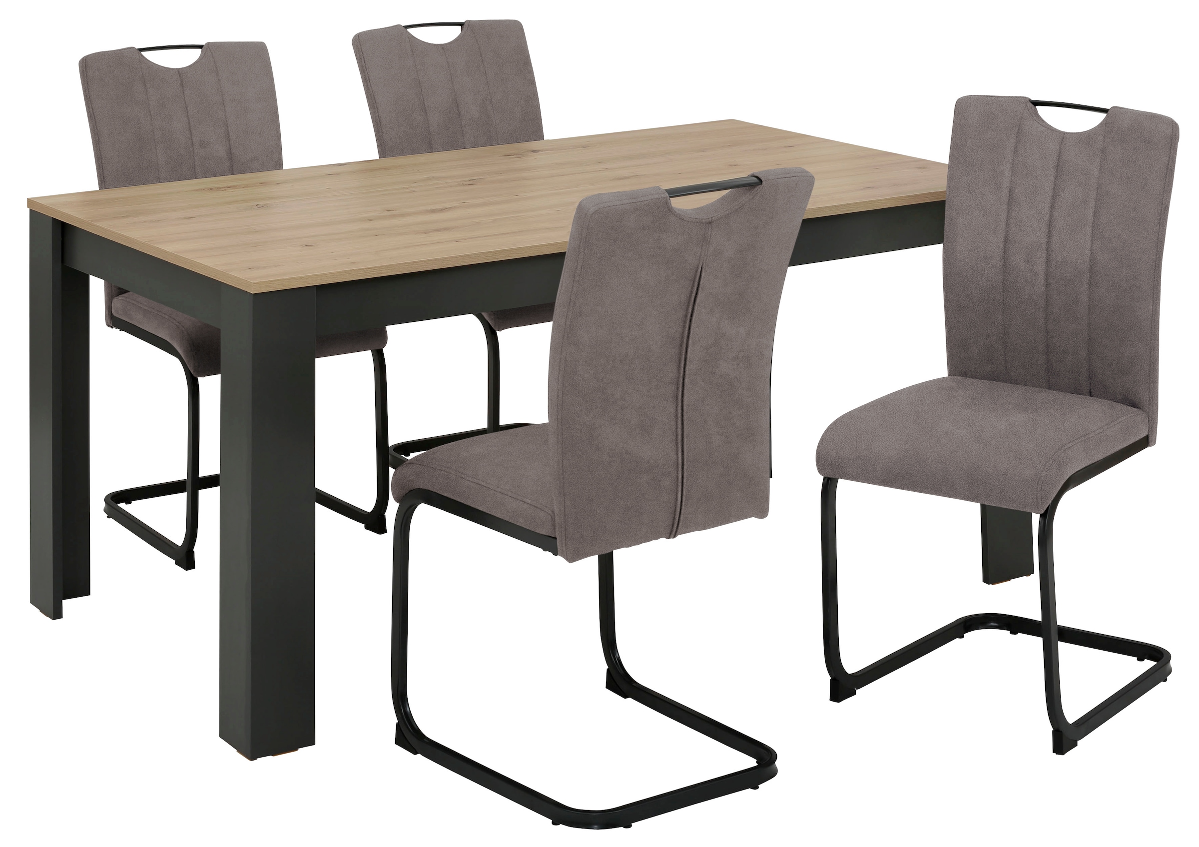 Home affaire Essgruppe »Napoli« Set, 4 Freischwinger + 1 Esstisch, 5 Stk. t günstig online kaufen