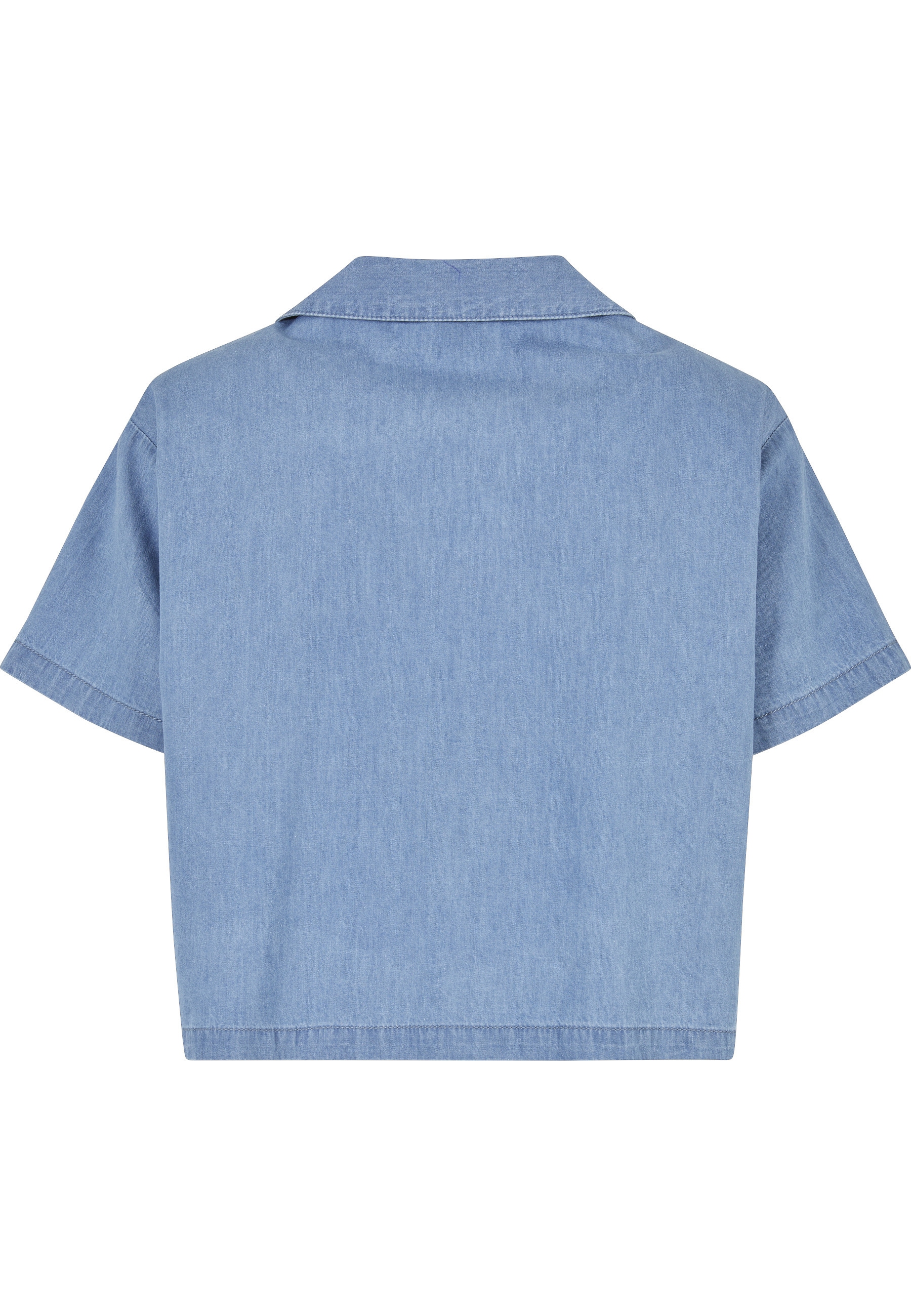 URBAN CLASSICS Blusenshirt »Urban Classics Damen Ladies Light Denim Resort Shirt« 1 tlg.