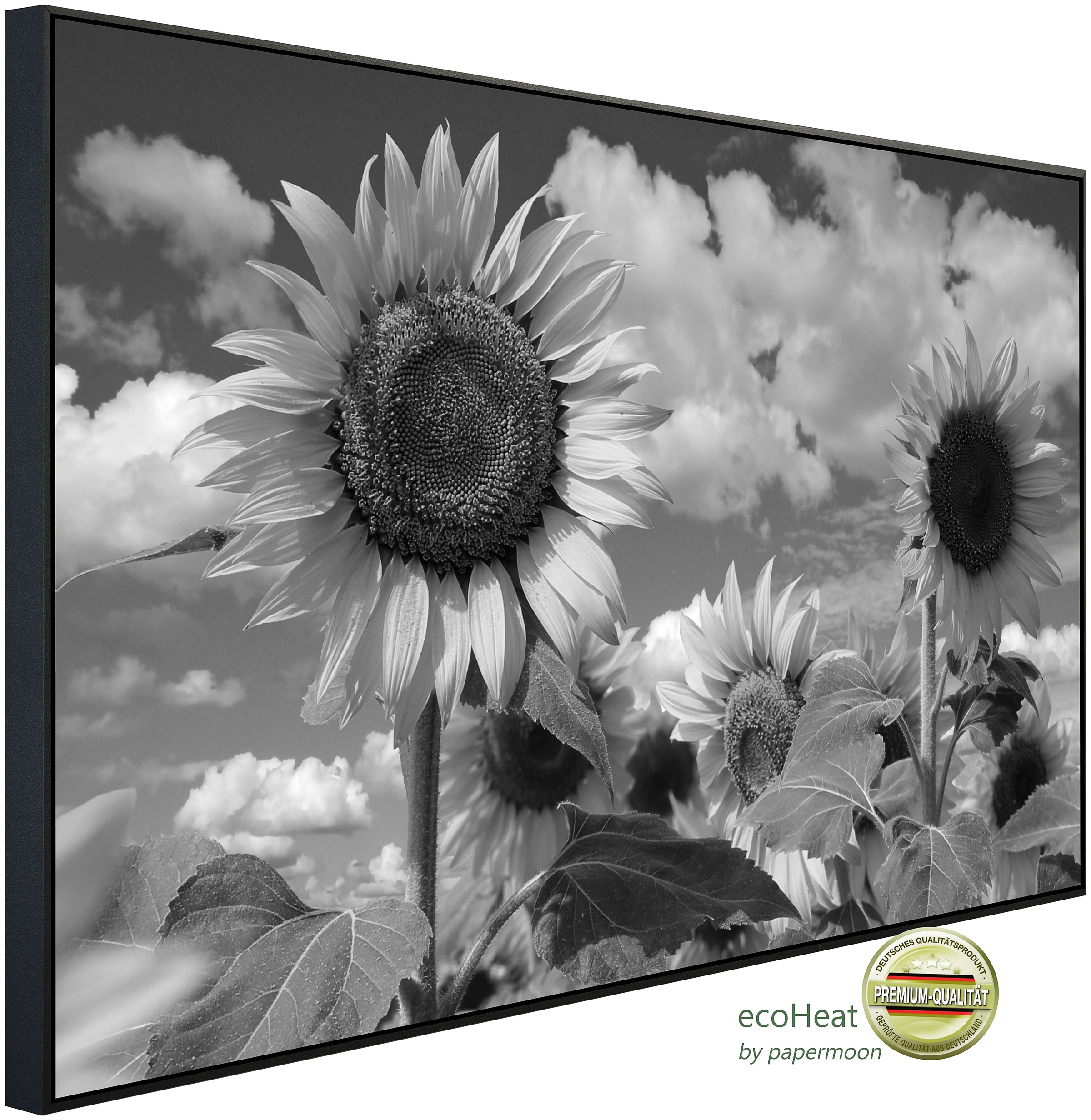 Papermoon Infrarotheizung »Sonnenblume Schwarz & Weiß«, sehr angenehme Stra günstig online kaufen