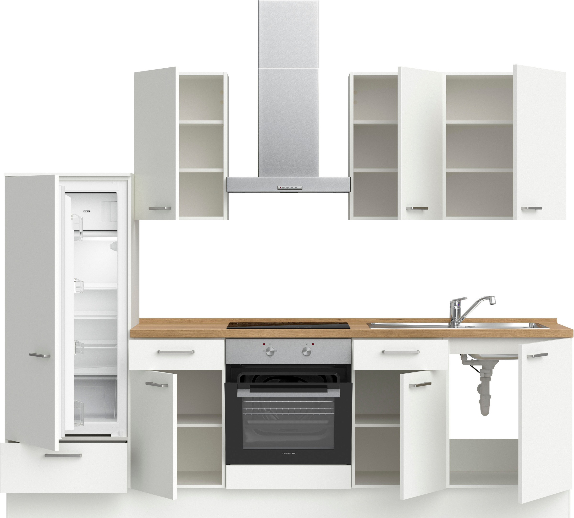 nobilia® Küchenzeile »"Touch I"«, vormontiert, Ausrichtung wählbar, Breite 270 cm, wahlw. mit E-Geräten