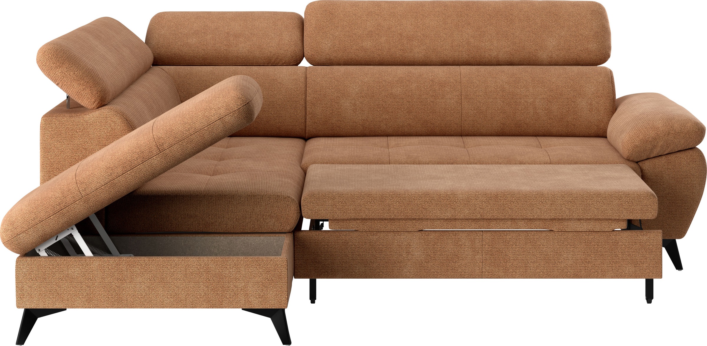 COTTA Ecksofa »Hudson L-Form«, mit Kopfteilverstellung, wahlweise mit Bettfunktion & Bettkasten
