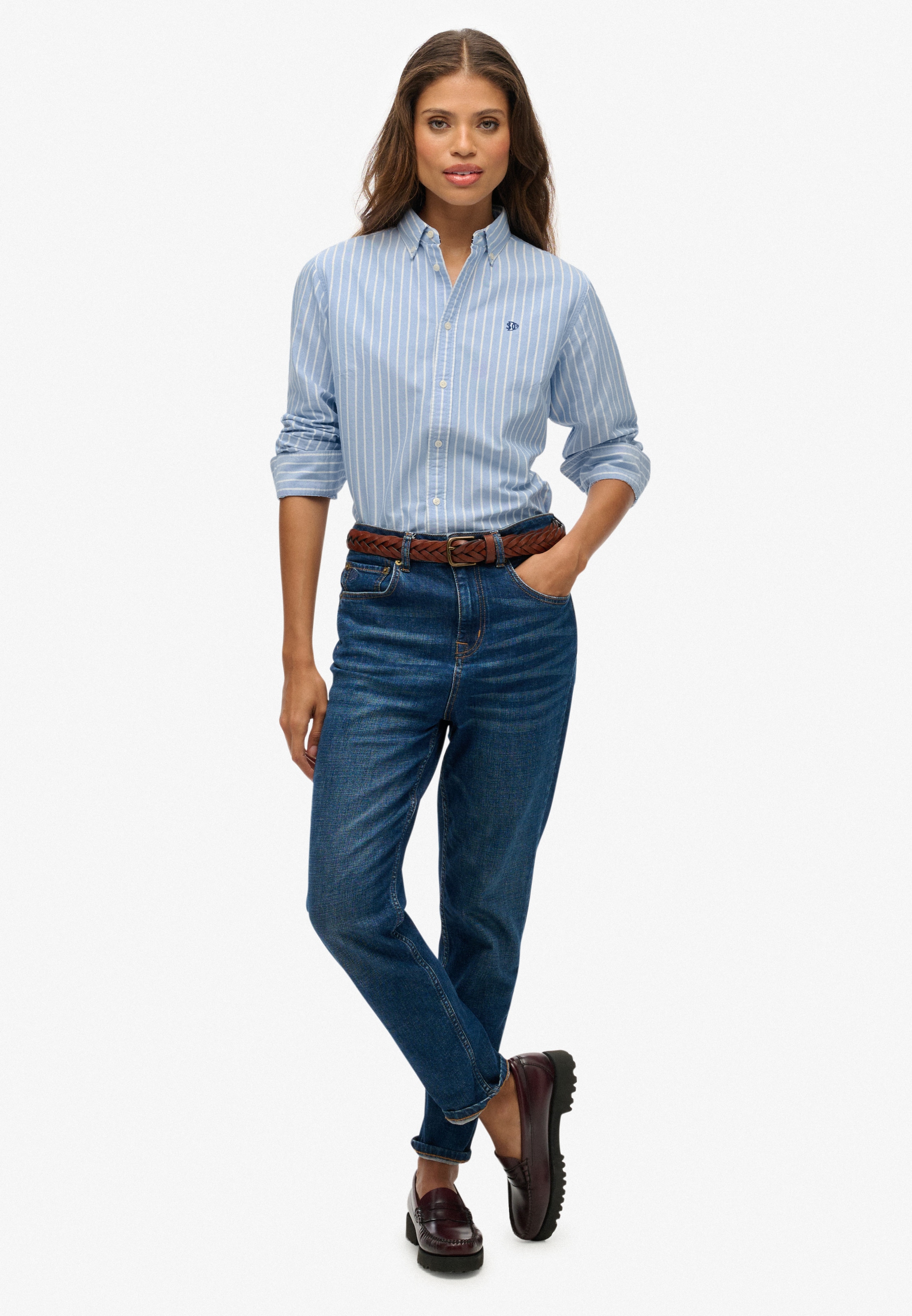 Superdry Hemdbluse »SLIM OXFORD BD L/S SHIRT« Baumwolle, slim fit