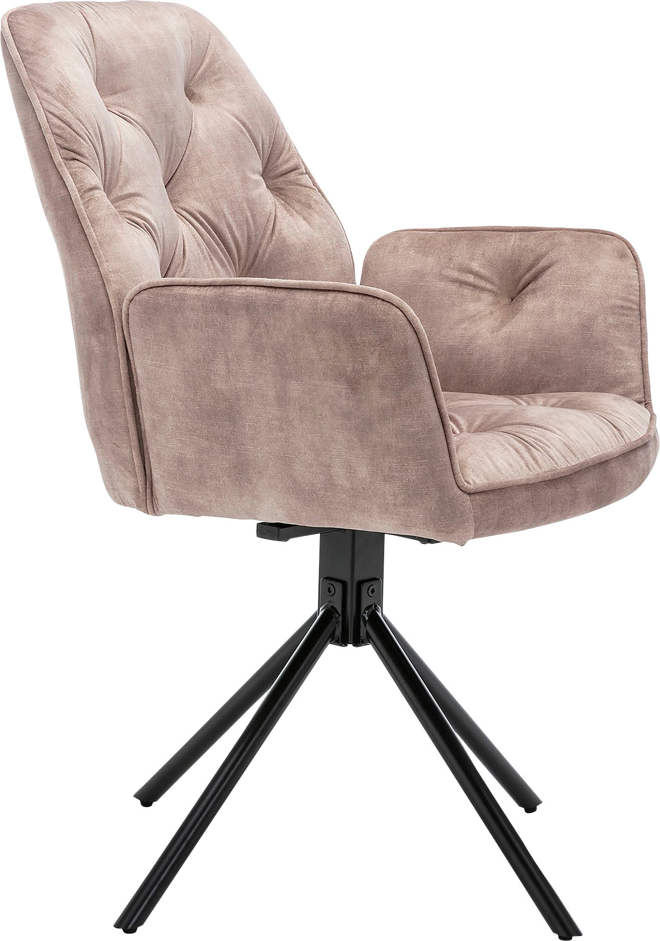 byLIVING Esszimmerstuhl »Sarina«, (Set), 2 St., Samtstoff Velvet, 2er-Set, hochwertiger Vintage-Samt Bezug mit Steppung, 360Grad drehbar